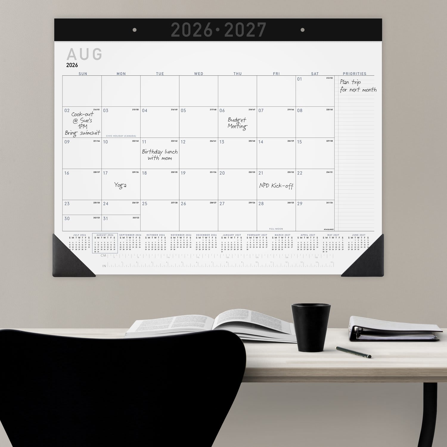 AT-A-GLANCE Contemporary Academic 2026-2027 Monthly Desk Pad Calendar, Standard, 21 3/4in x 17in - Image 5