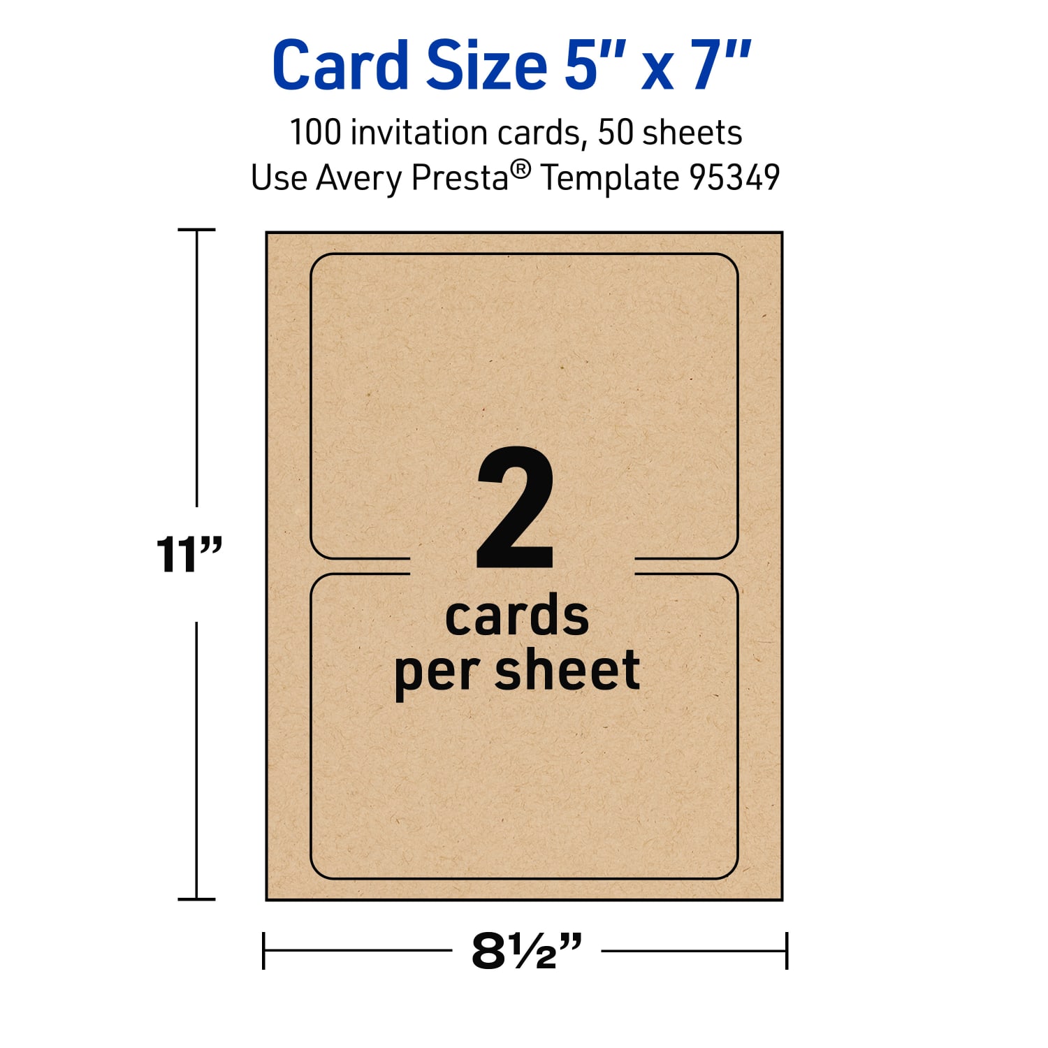 Avery Printable Invitation Cards, 5in x 7in Rectangle Rounded Corners, Kraft Brown, Pack Of 100 - Image 6