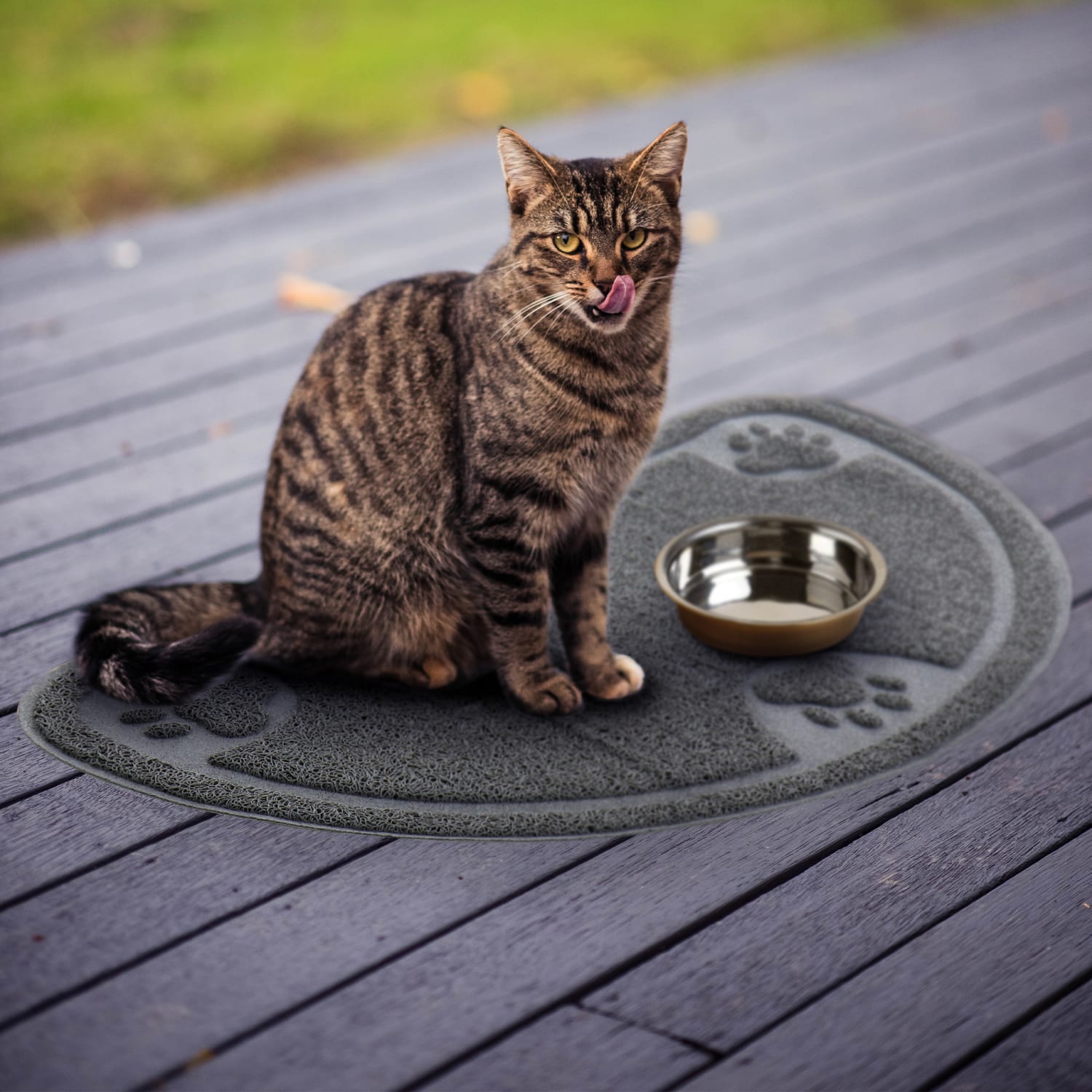 Gibson Home Pet Elements Paw Print Place Mat, 14-1/4in x 23-5/8in, Gray - Image 3