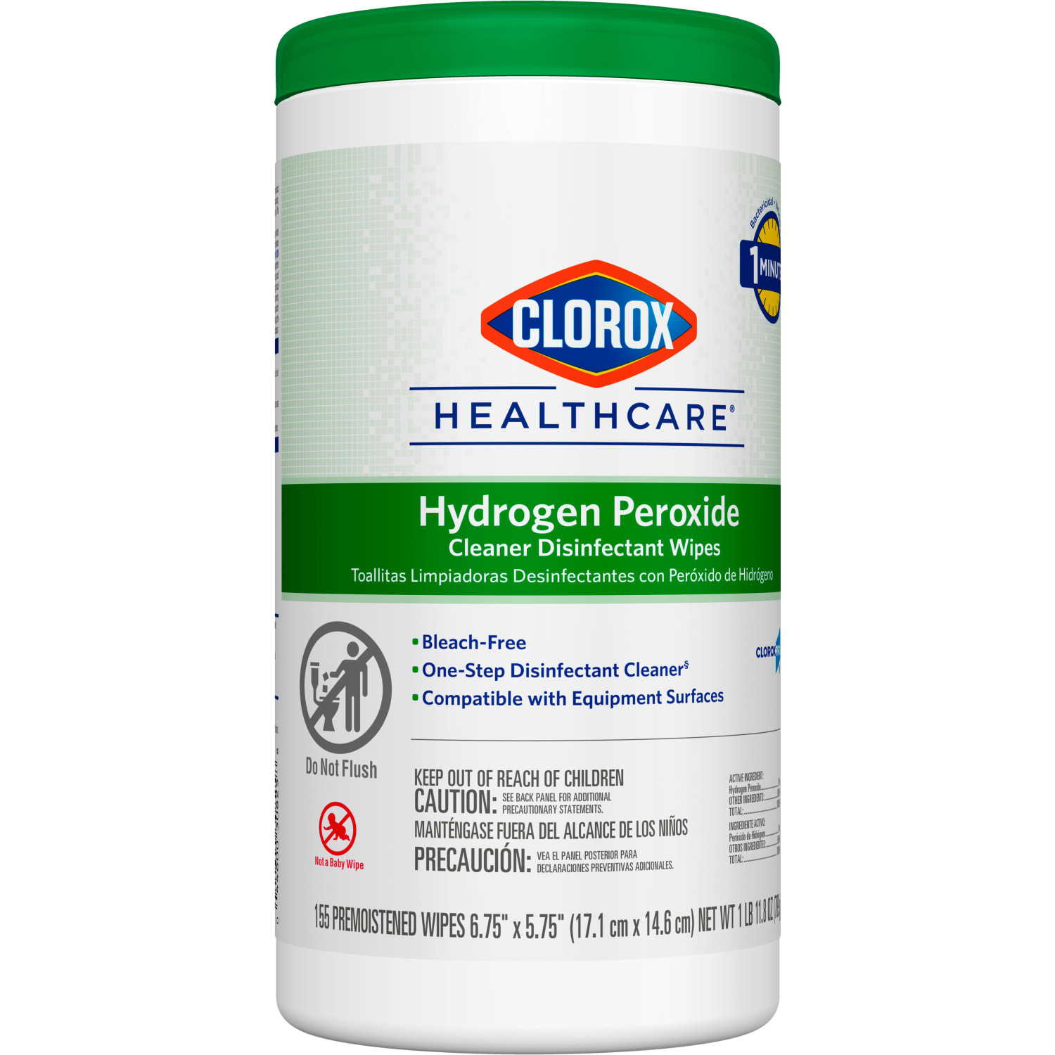 Clorox Healthcare Hydrogen Peroxide Wipes, Canister Of 155 Wipes - Image 3