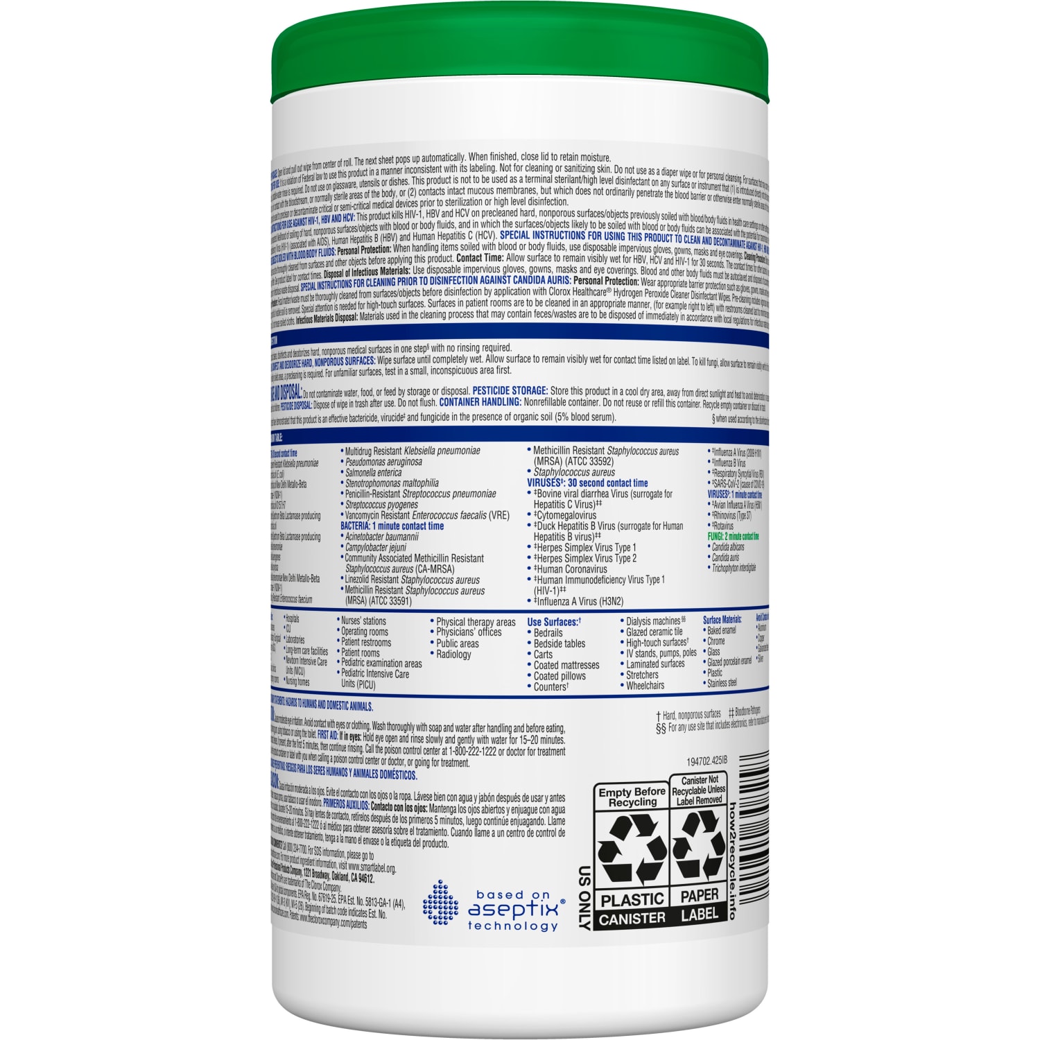 Clorox Healthcare Hydrogen Peroxide Wipes, Canister Of 155 Wipes - Image 4