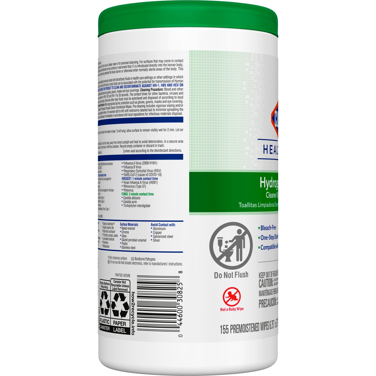 Clorox Healthcare Hydrogen Peroxide Wipes, Canister Of 155 Wipes - Image 6