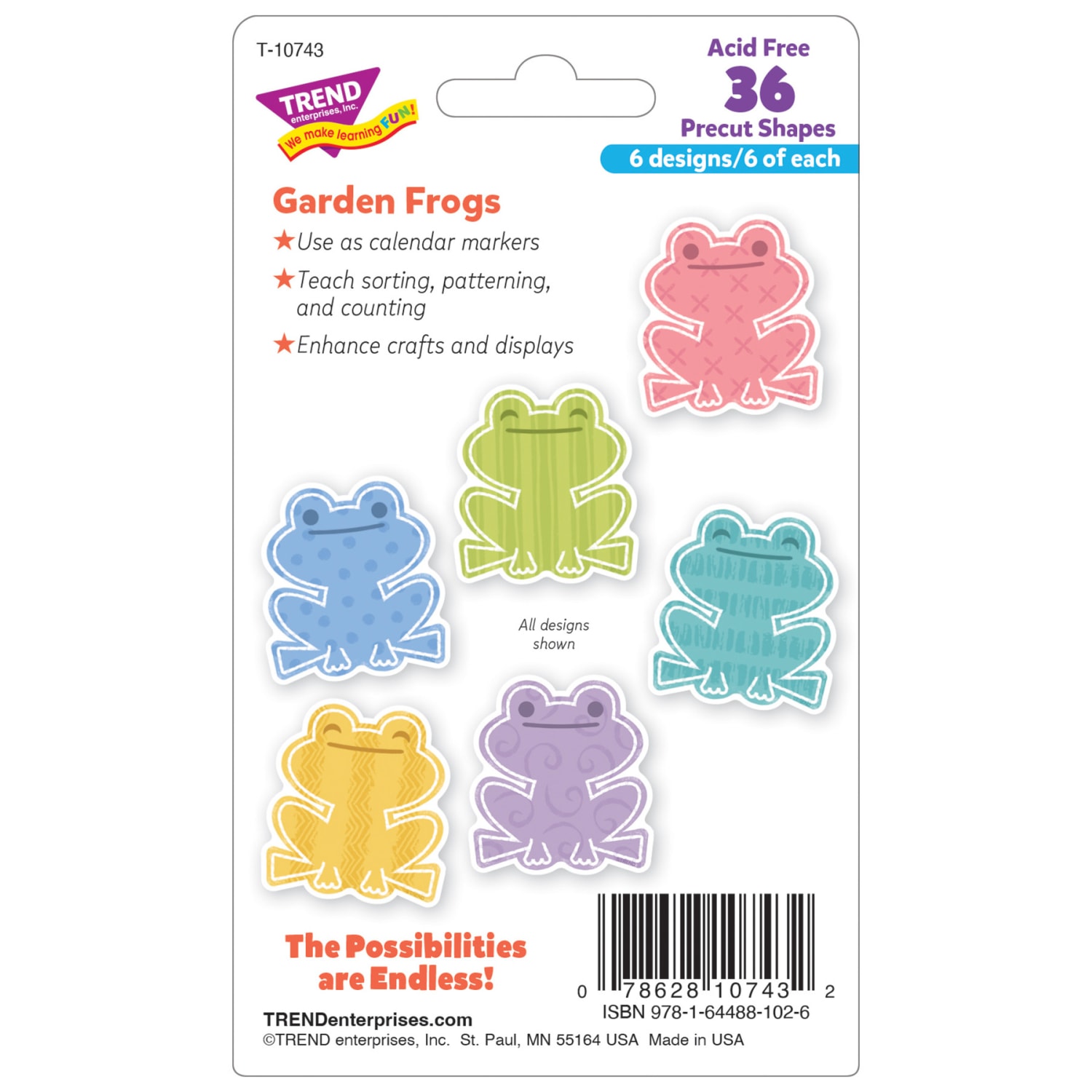 Trend Mini Accents, Garden Frogs, 36 Accents Per Pack, Bundle Of 6 Packs - Image 6
