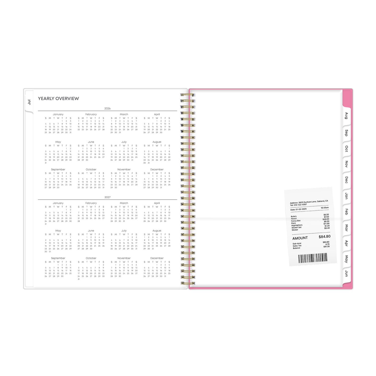 Planning Calendar BS Roosevelt Pink Frosted PP 8.5x11 AY26-27 - Image 5