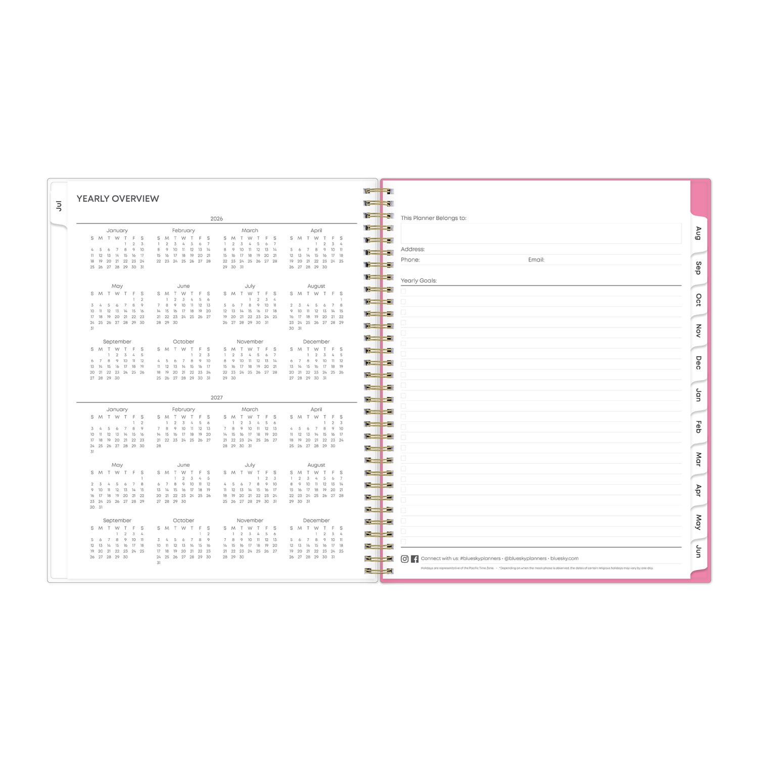 Planning Calendar BS Roosevelt Pink Frosted PP 8.5x11 AY26-27 - Image 6