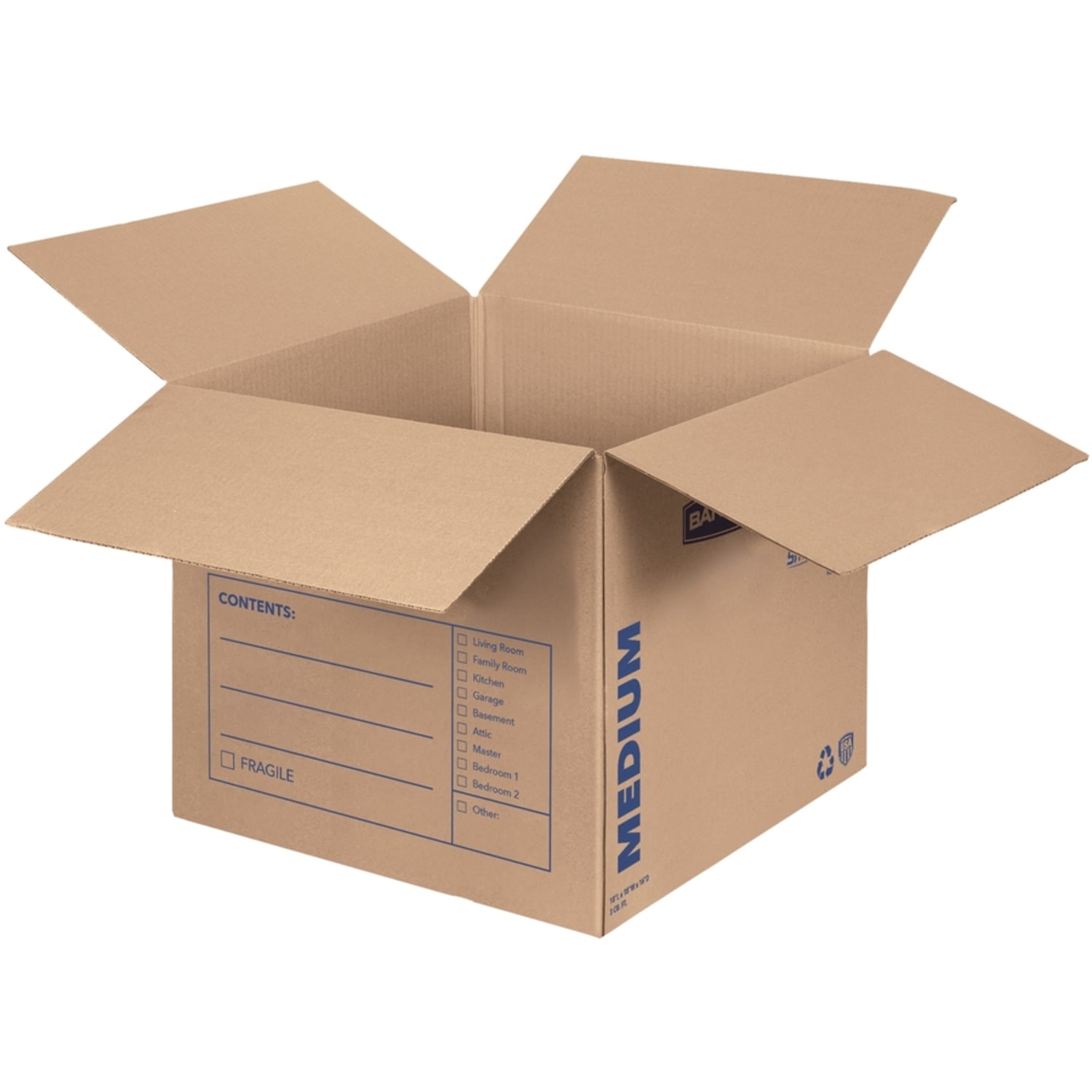 Bankers Box SmoothMove Classic Moving & Storage Boxes, 16in x 18in x 18in, Kraft/Blue, Carton Of 20 - Image 3