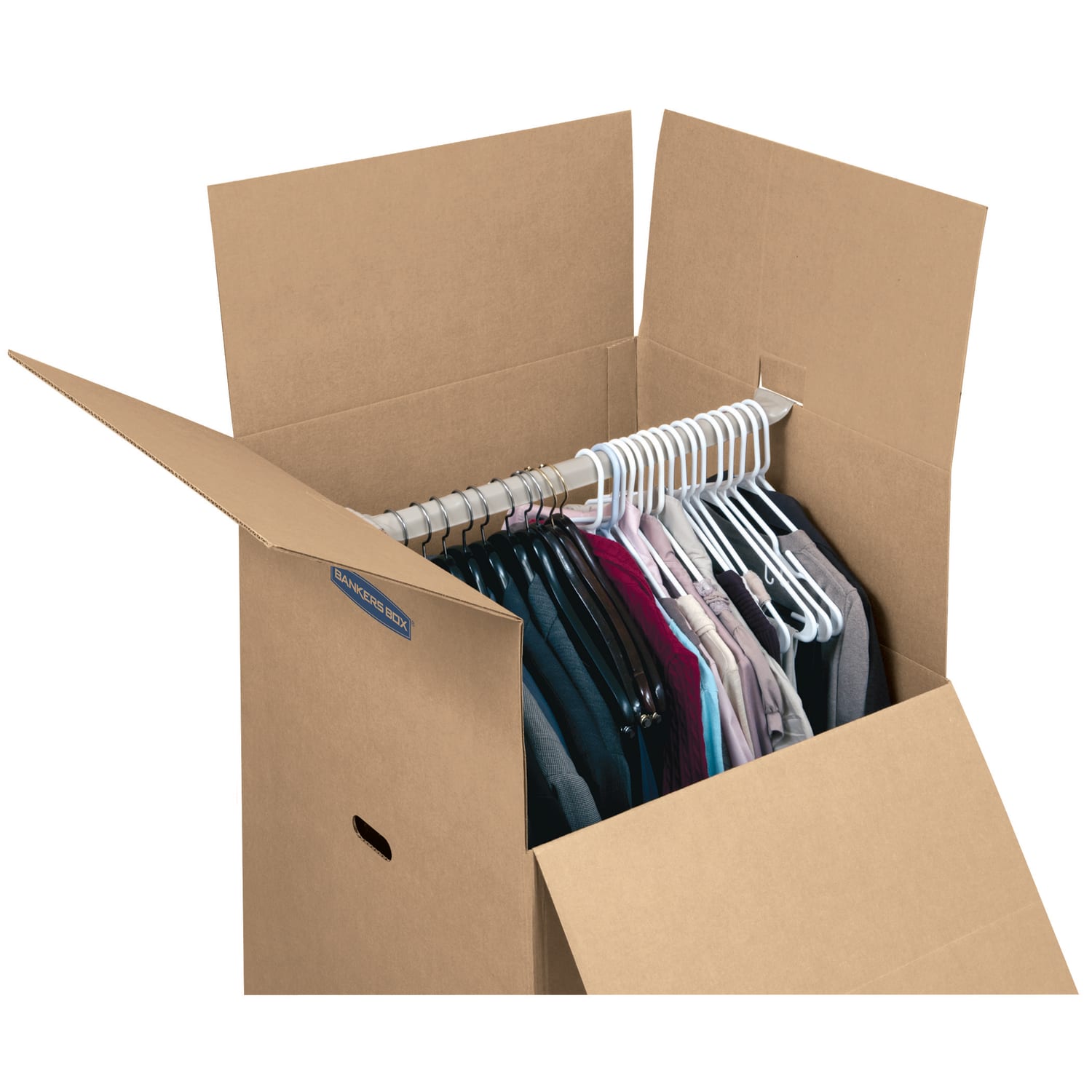 Bankers Box SmoothMove Wardrobe Boxes, 40 1/4in x 24 3/8in x 24 3/8in, Kraft, Case Of 3 - Image 3