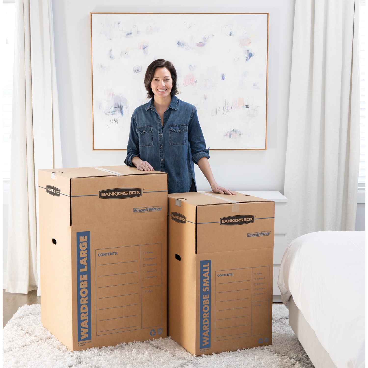 Bankers Box SmoothMove Wardrobe Boxes, 40 1/4in x 24 3/8in x 24 3/8in, Kraft, Case Of 3 - Image 5