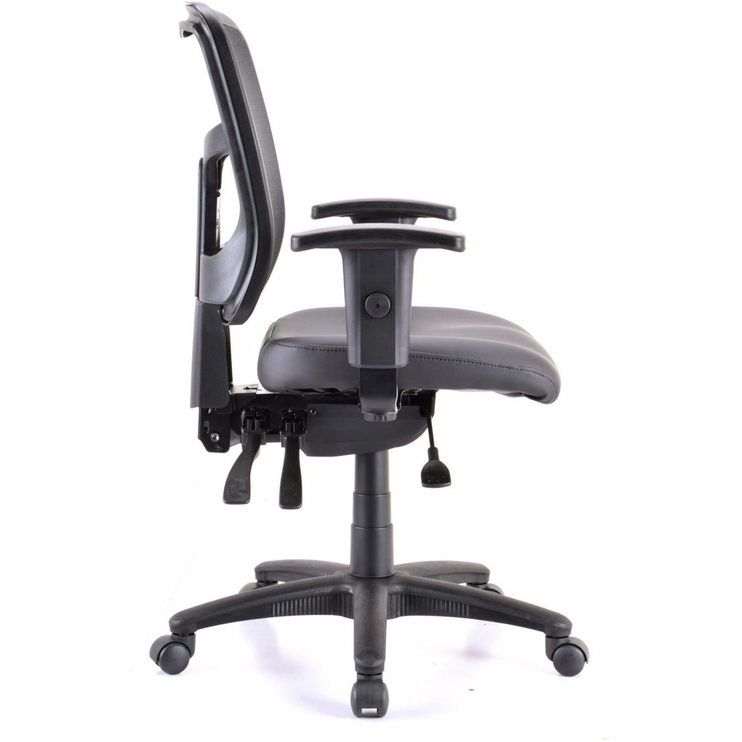 Lorell Executive Antimicrobial Mid-back Chair - Antimicrobial Vinyl Seat Material - Black Frame Color - 86241 - Image 4