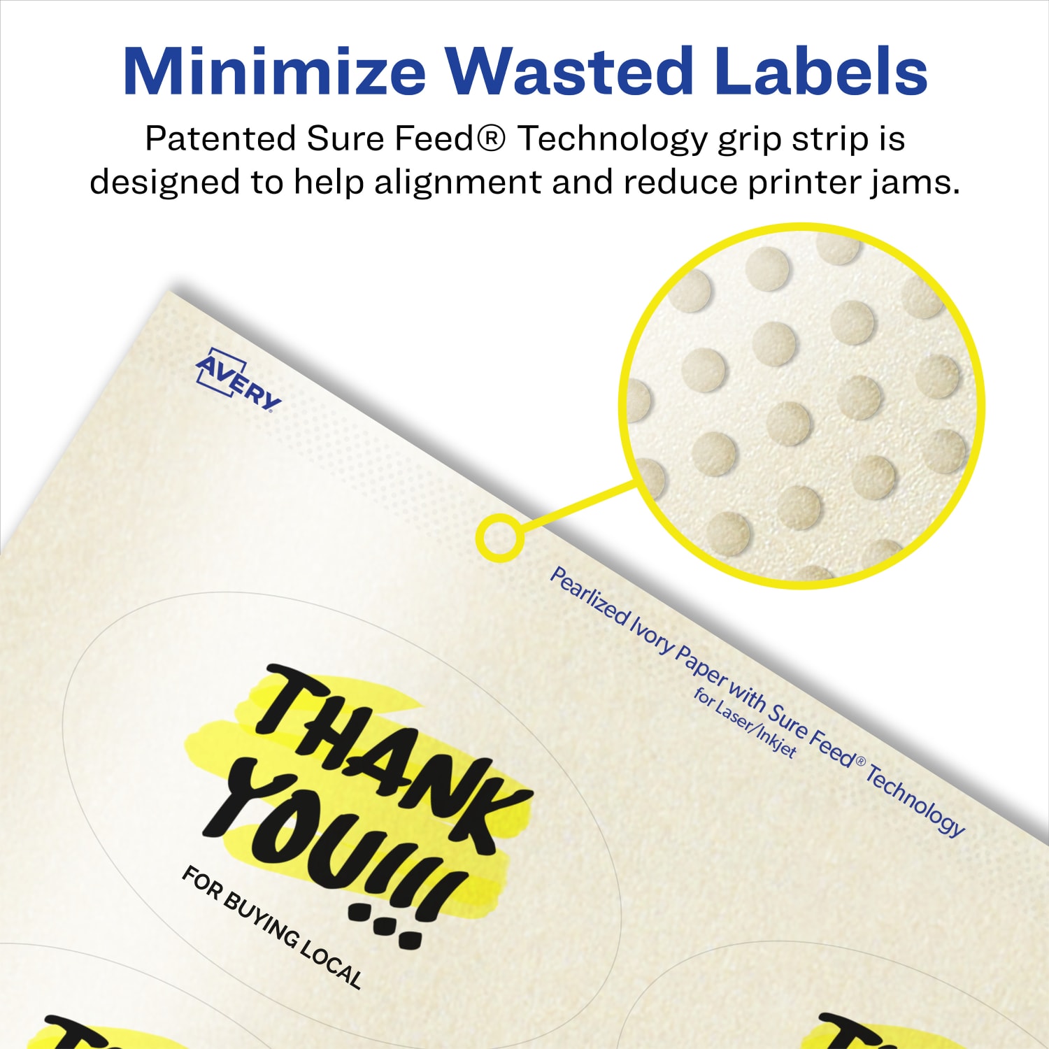 Avery Pearlized Permanent Labels With Sure Feed, 94056-PIP25, Oval, 2in x 3-1/3in, Ivory, Pack Of 200 Labels - Image 5