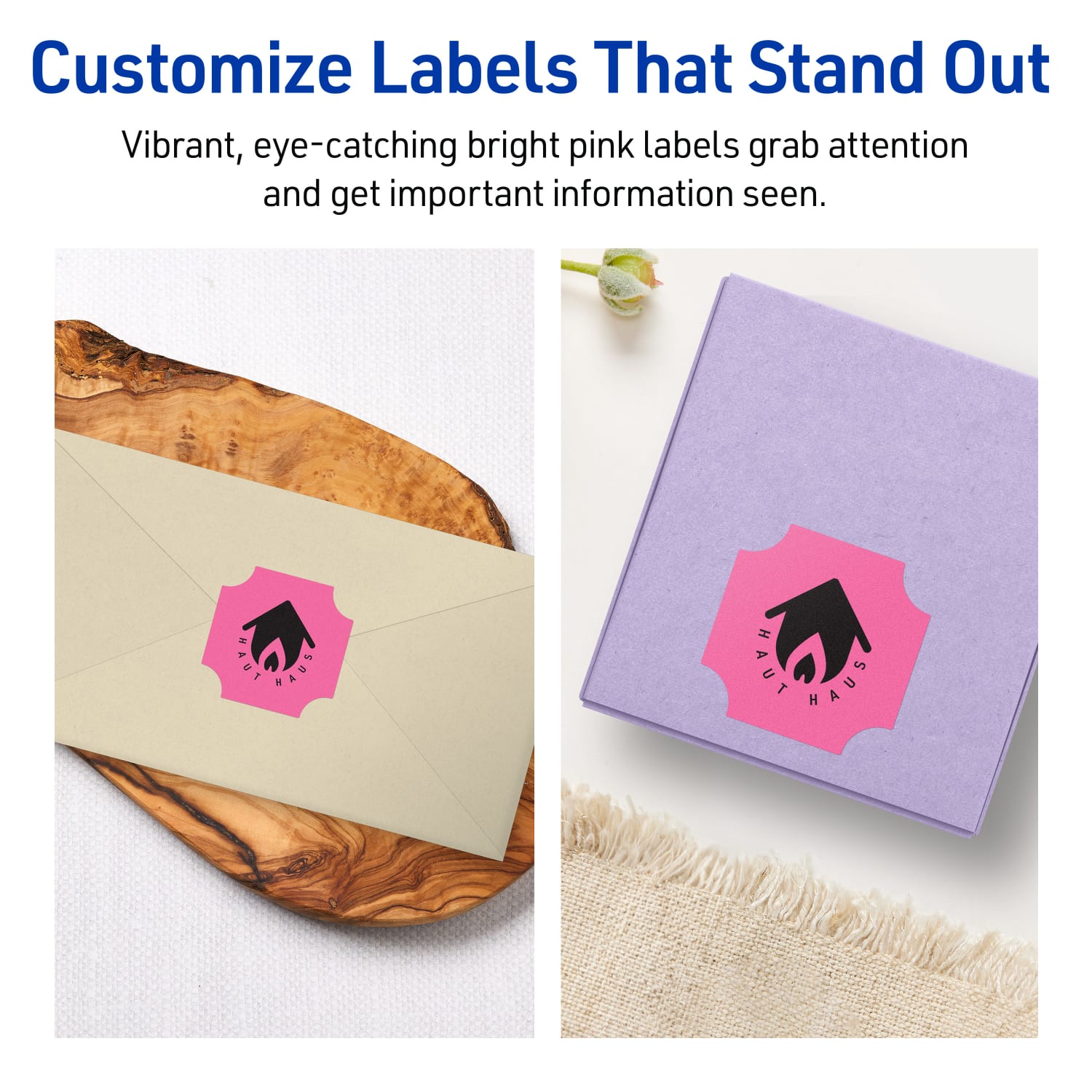 Avery Print-To-The-Edge Labels With Sure Feed Technology, 94110-BPP10, Square Scalloped, 1-5/8in x 1-5/8in, Matte Bright Pink, Pack of 200 - Image 4