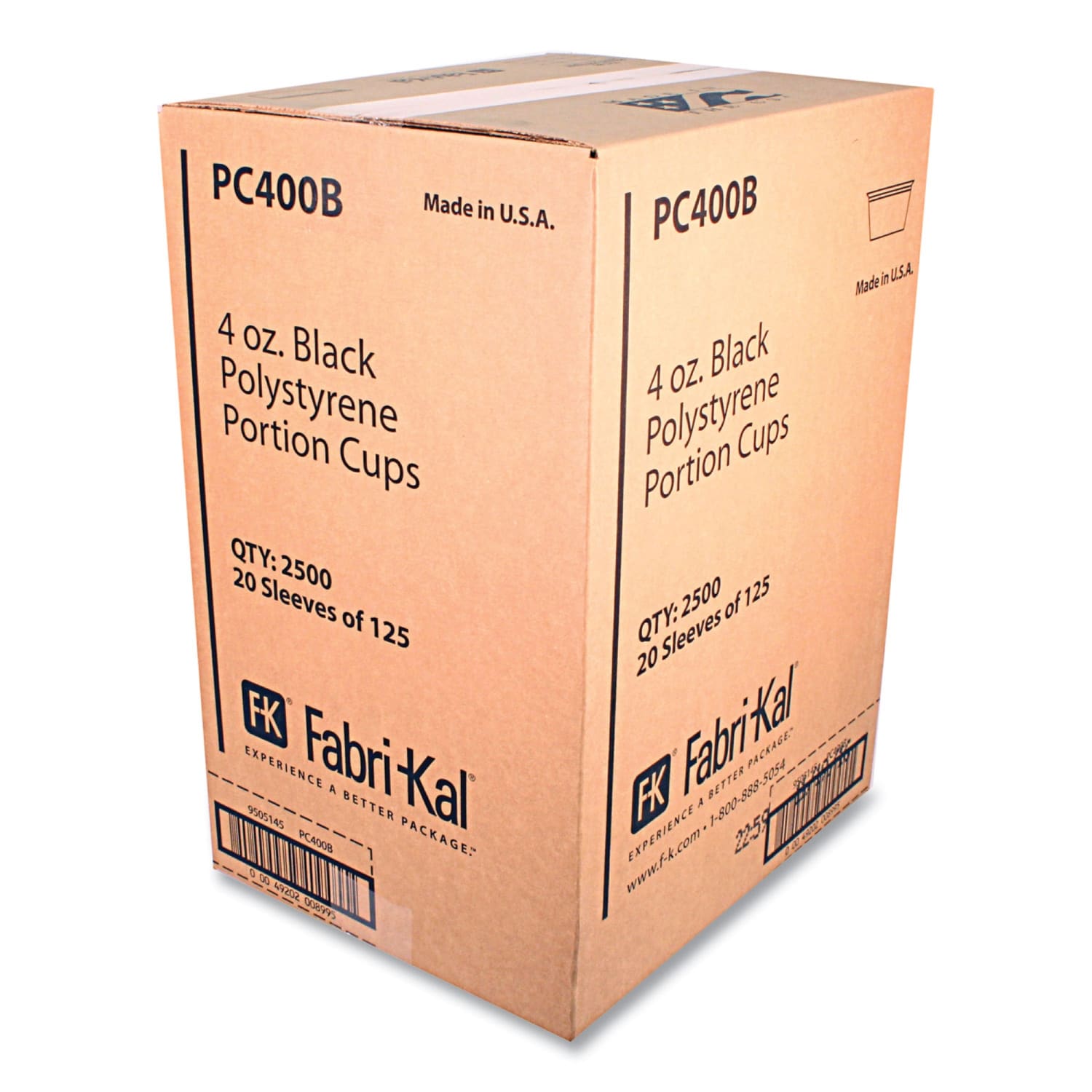 Fabri-Kal Portion Cups, 4 Oz, Black, Sleeve Of 125 Cups, Carton Of 20 Sleeves - Image 3