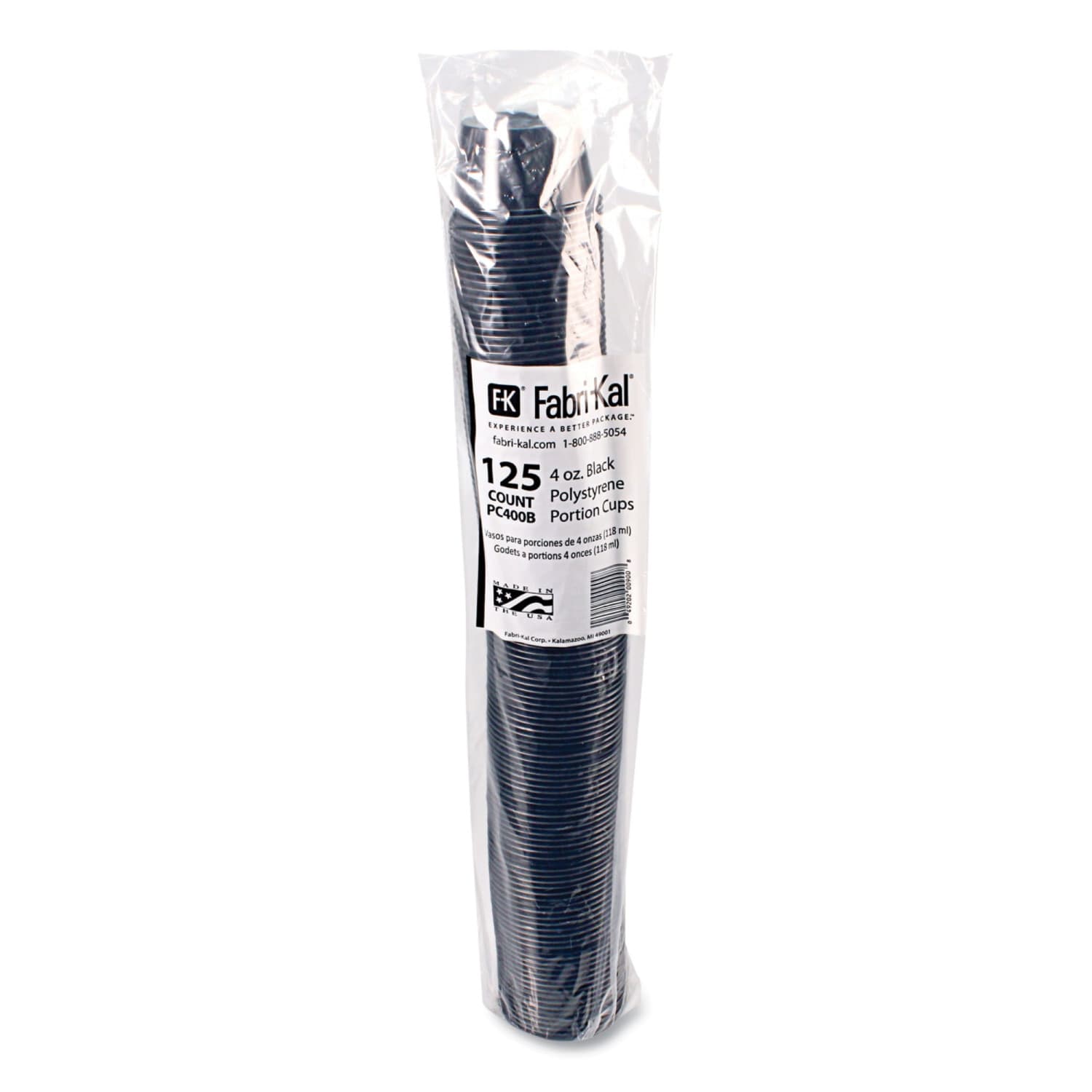 Fabri-Kal Portion Cups, 4 Oz, Black, Sleeve Of 125 Cups, Carton Of 20 Sleeves - Image 4