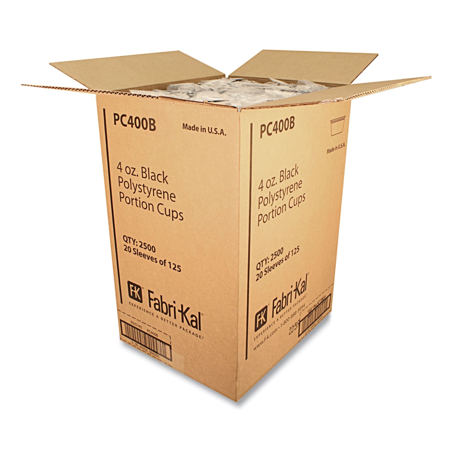 Fabri-Kal Portion Cups, 4 Oz, Black, Sleeve Of 125 Cups, Carton Of 20 Sleeves - Image 5