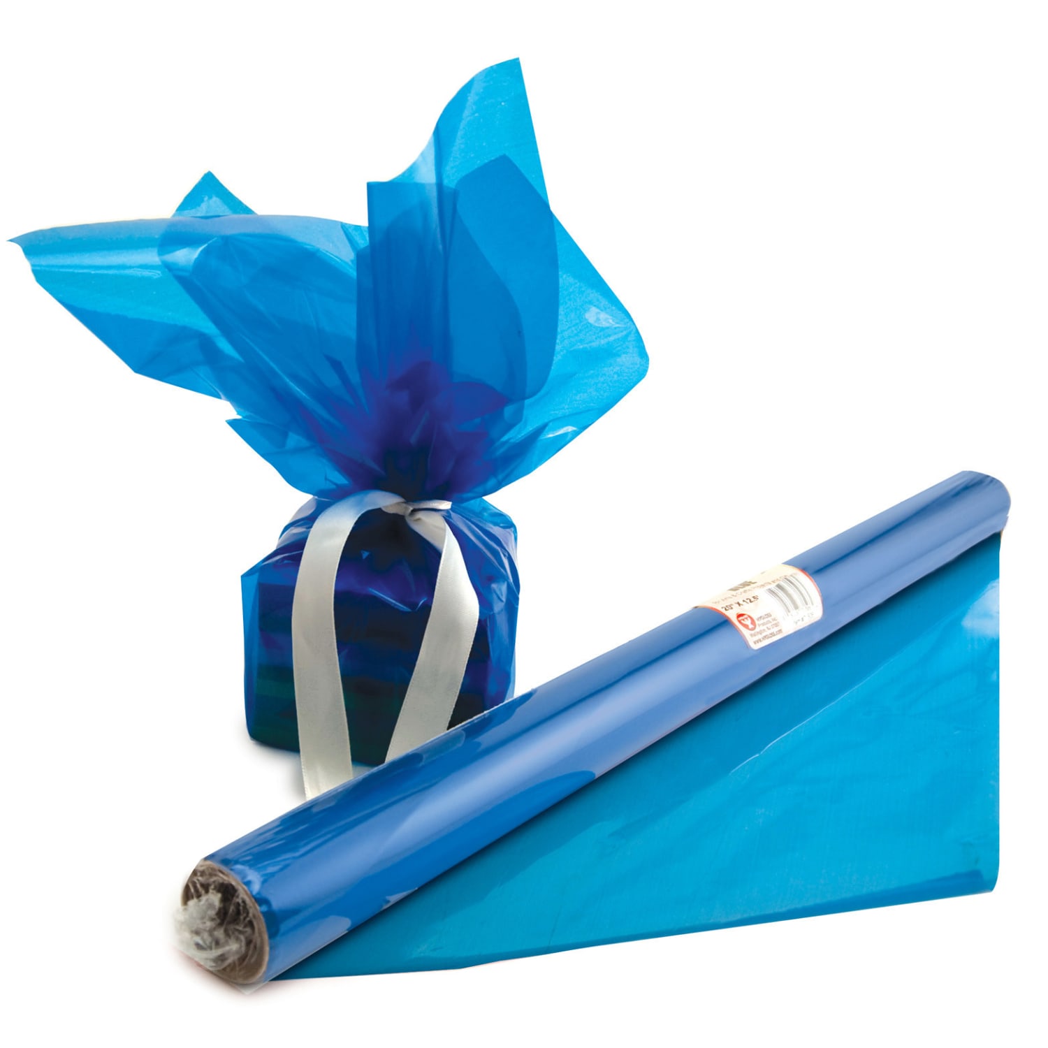 Hygloss Cello-Wrap Rolls, 20in x 12-1/2ft, Blue, Pack Of 6 Rolls - Image 3