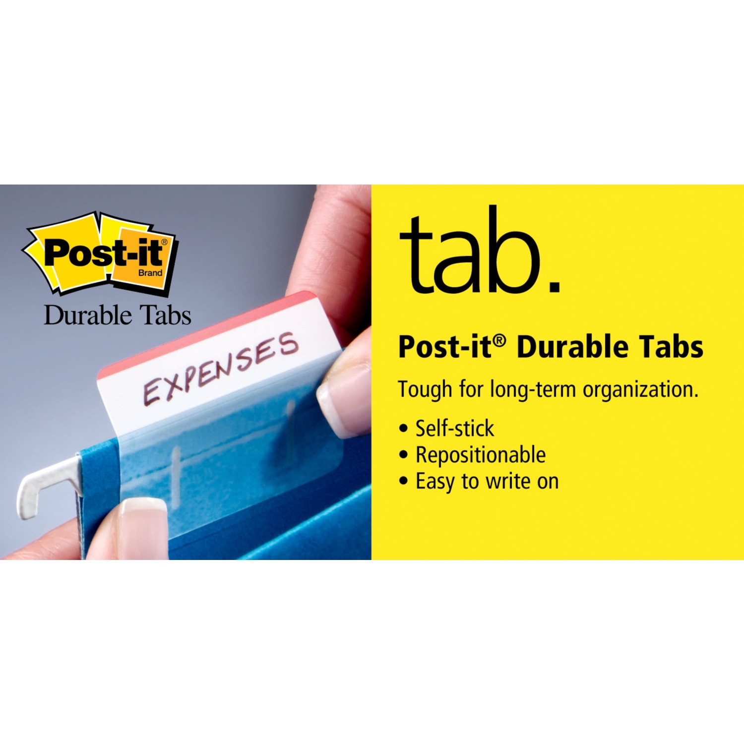 Post-it Notes Durable Filing Tabs, 1in x 1-1/2in, Green/Orange/Pink, 22 Flags Per Pad, Pack Of 3 Pads - Image 6