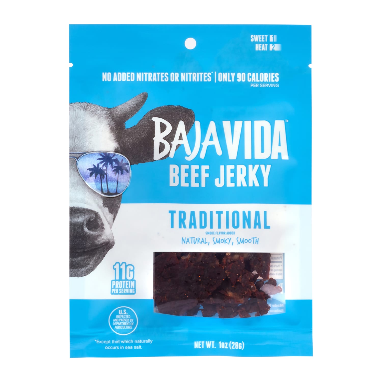 Baja Vida Beef Jerky Traditional Snack Packs, 1.0 Oz, Box Of 12 Packs - Image 4
