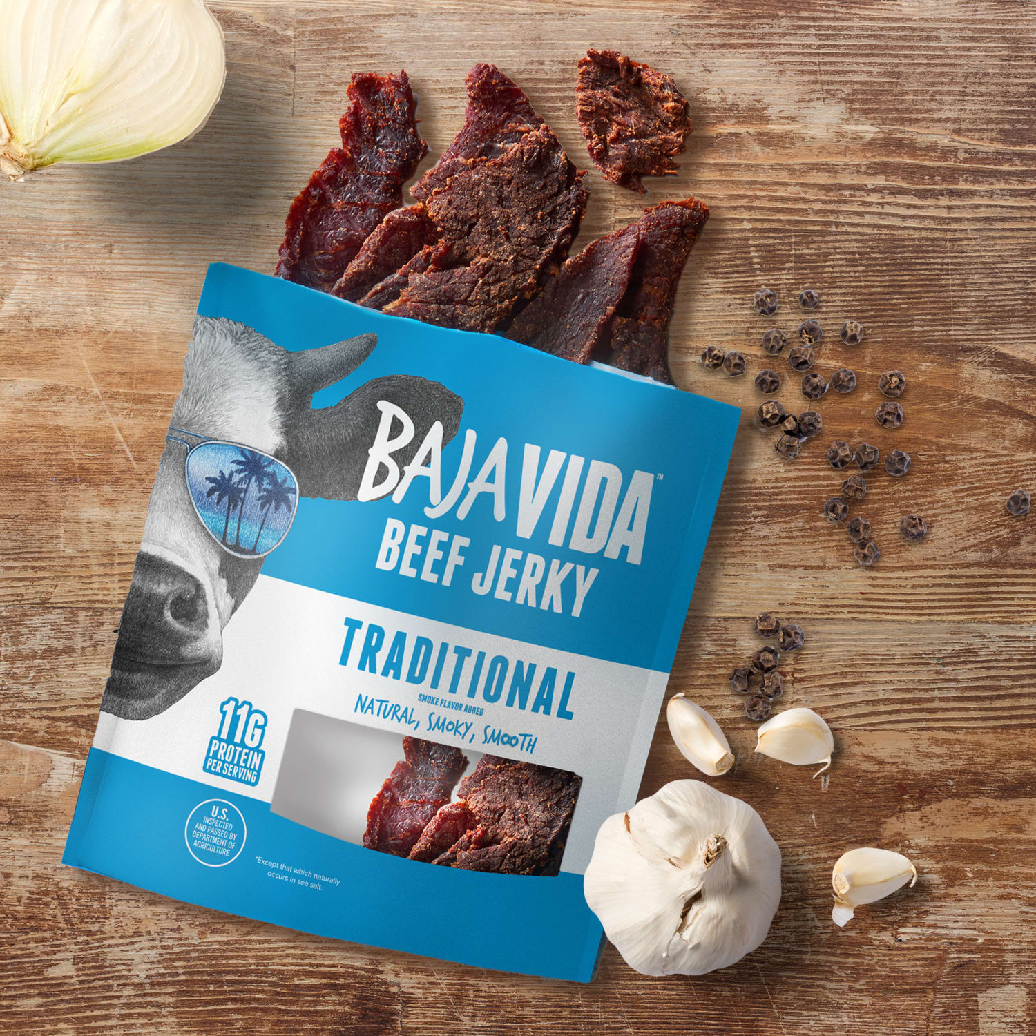 Baja Vida Beef Jerky Traditional Snack Packs, 1.0 Oz, Box Of 12 Packs - Image 6