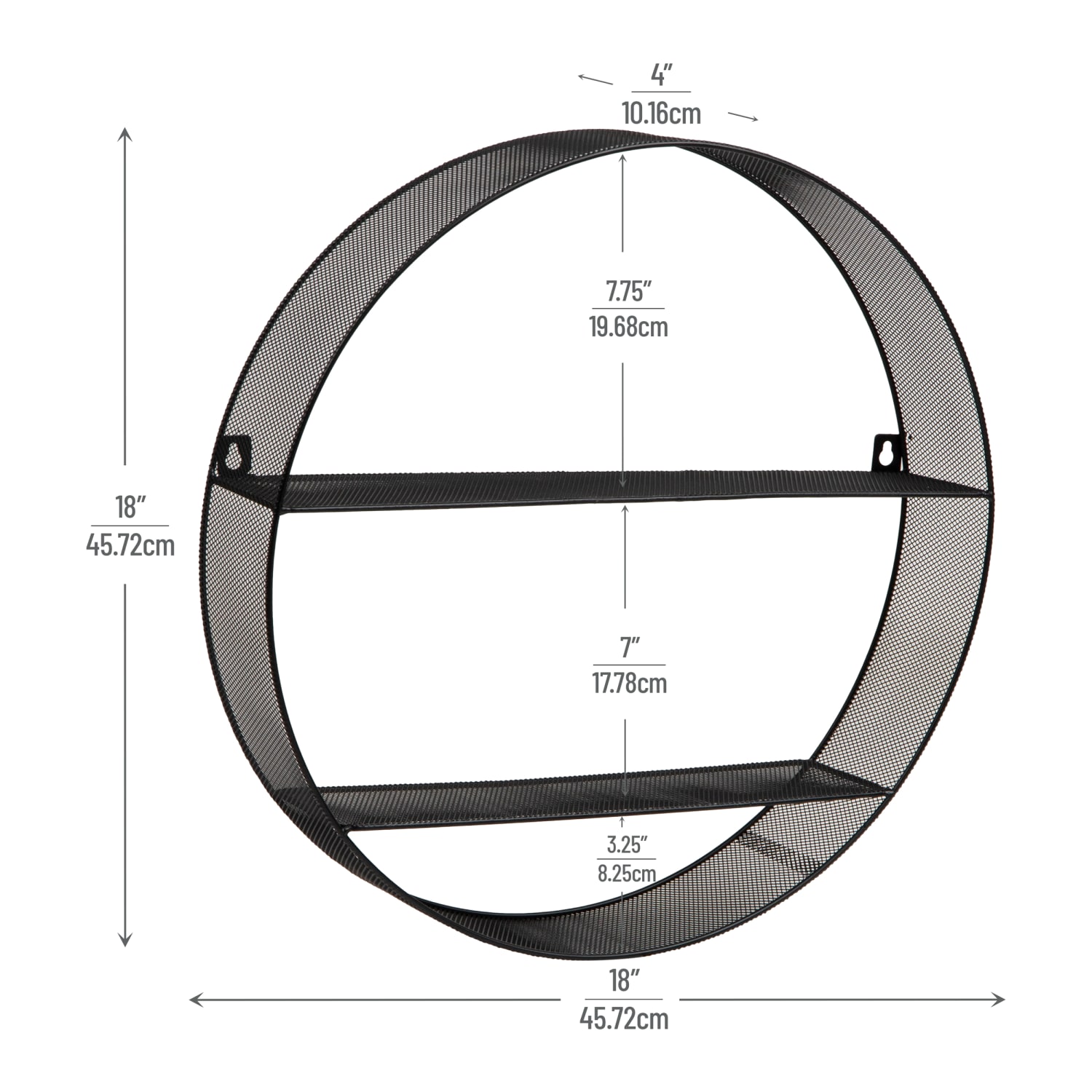 Mind Reader Circular Floating Shelf, 18inH x 4inW x 18inD, Black - Image 4