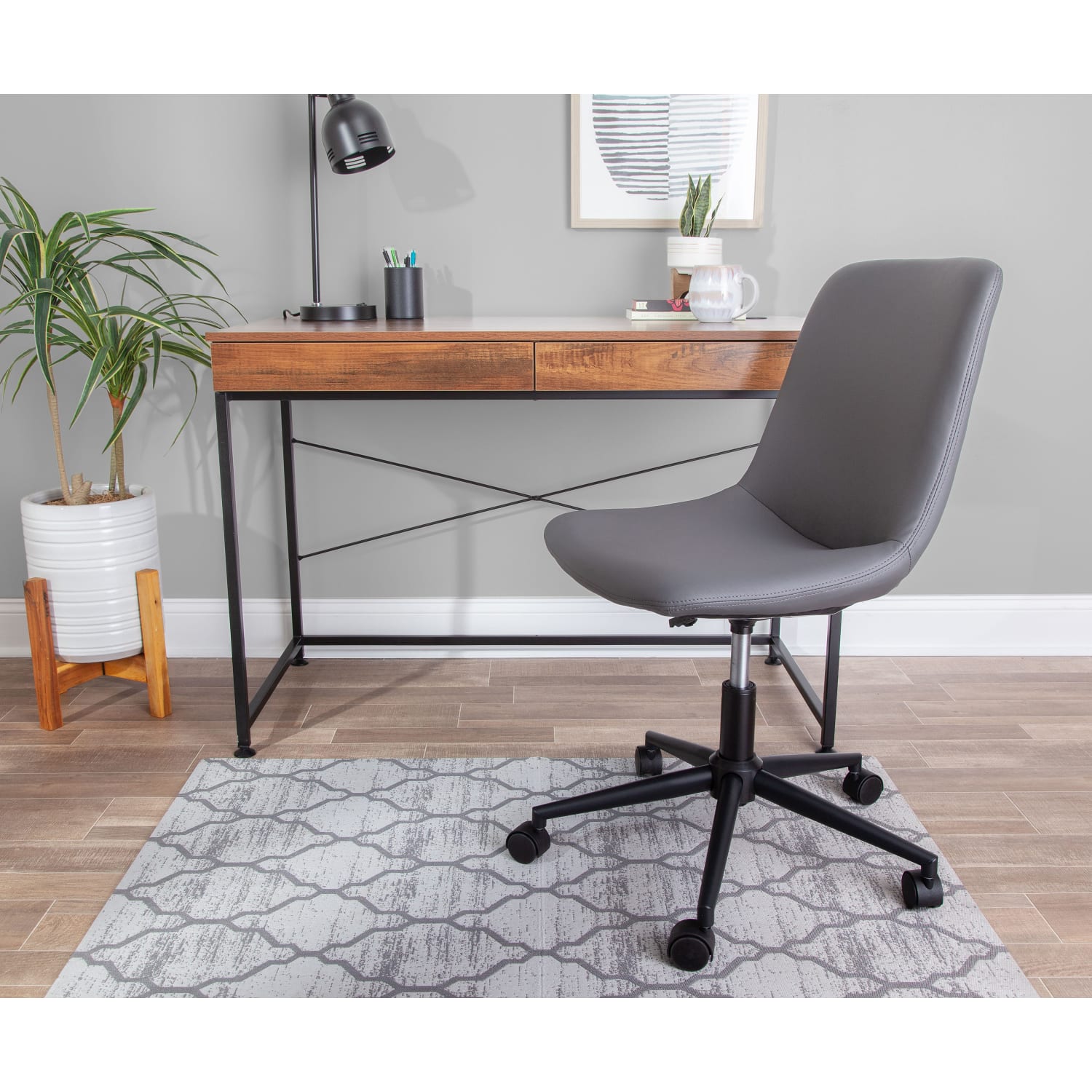 Realspace Designer Chair Mat, 36inW x 48inD, Gray - Image 3