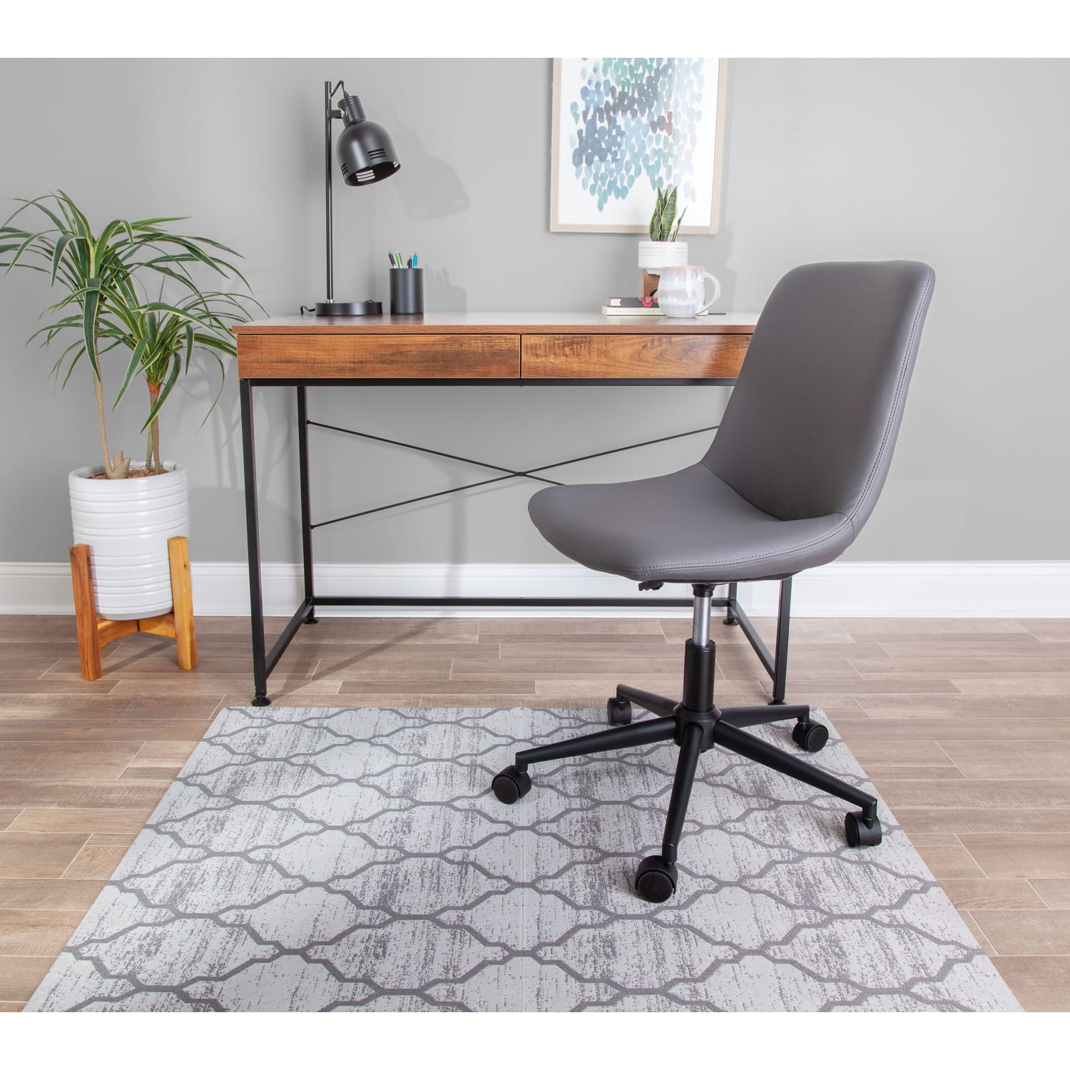 Realspace Designer Chair Mat, 36inW x 48inD, Gray - Image 5