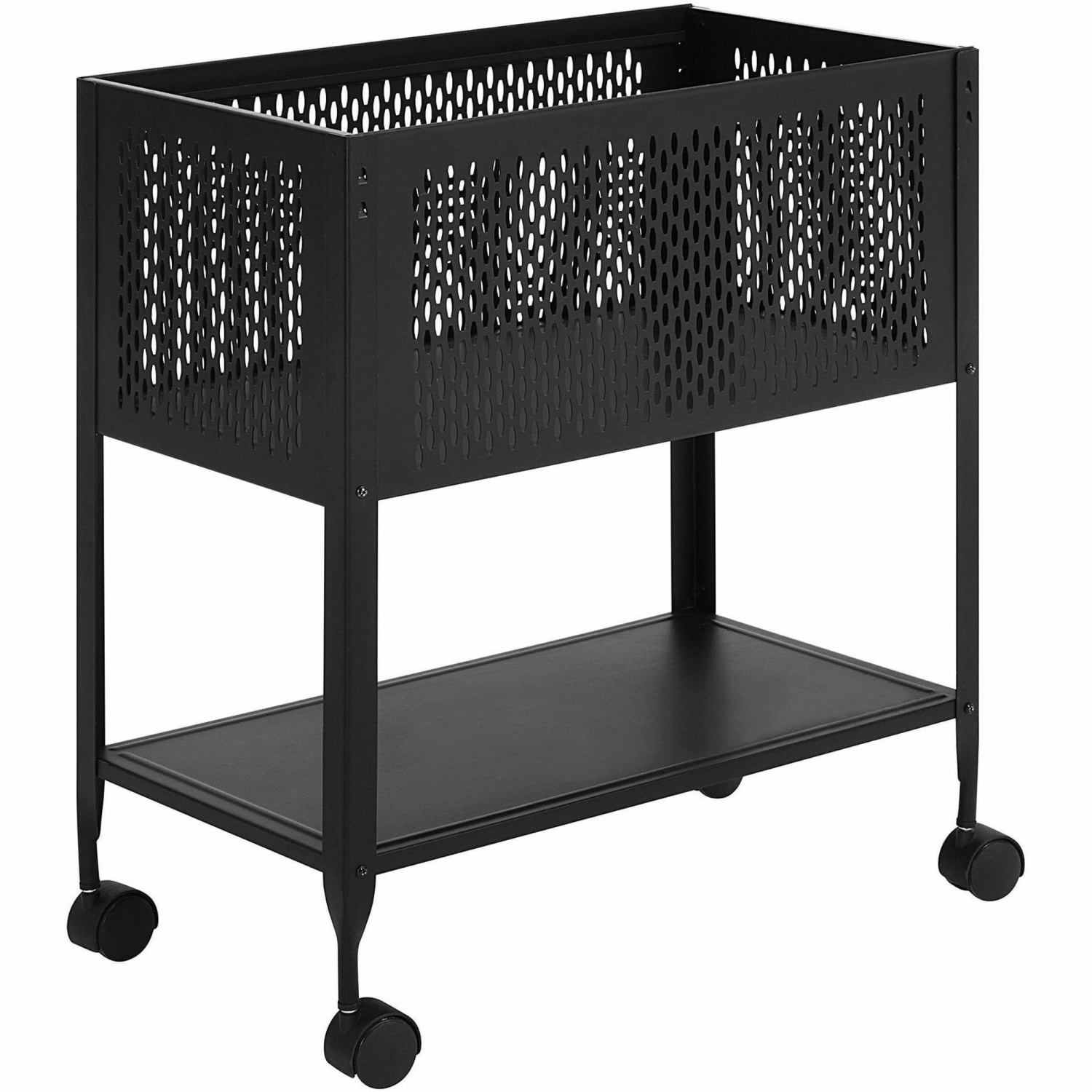 Lorell Steel Mesh Hanging Letter-Size Mobile File Cart, Black - Image 5