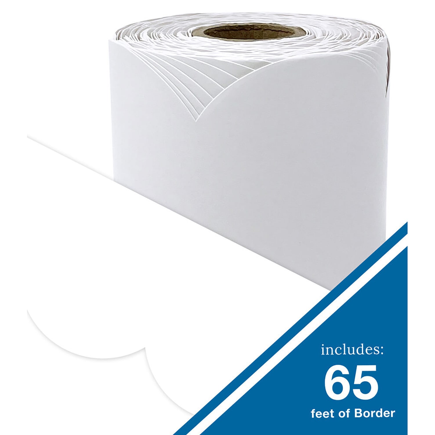 Carson Dellosa Education Rolled Scalloped Borders, White, 65ft Per Roll, Pack Of 3 - Image 5