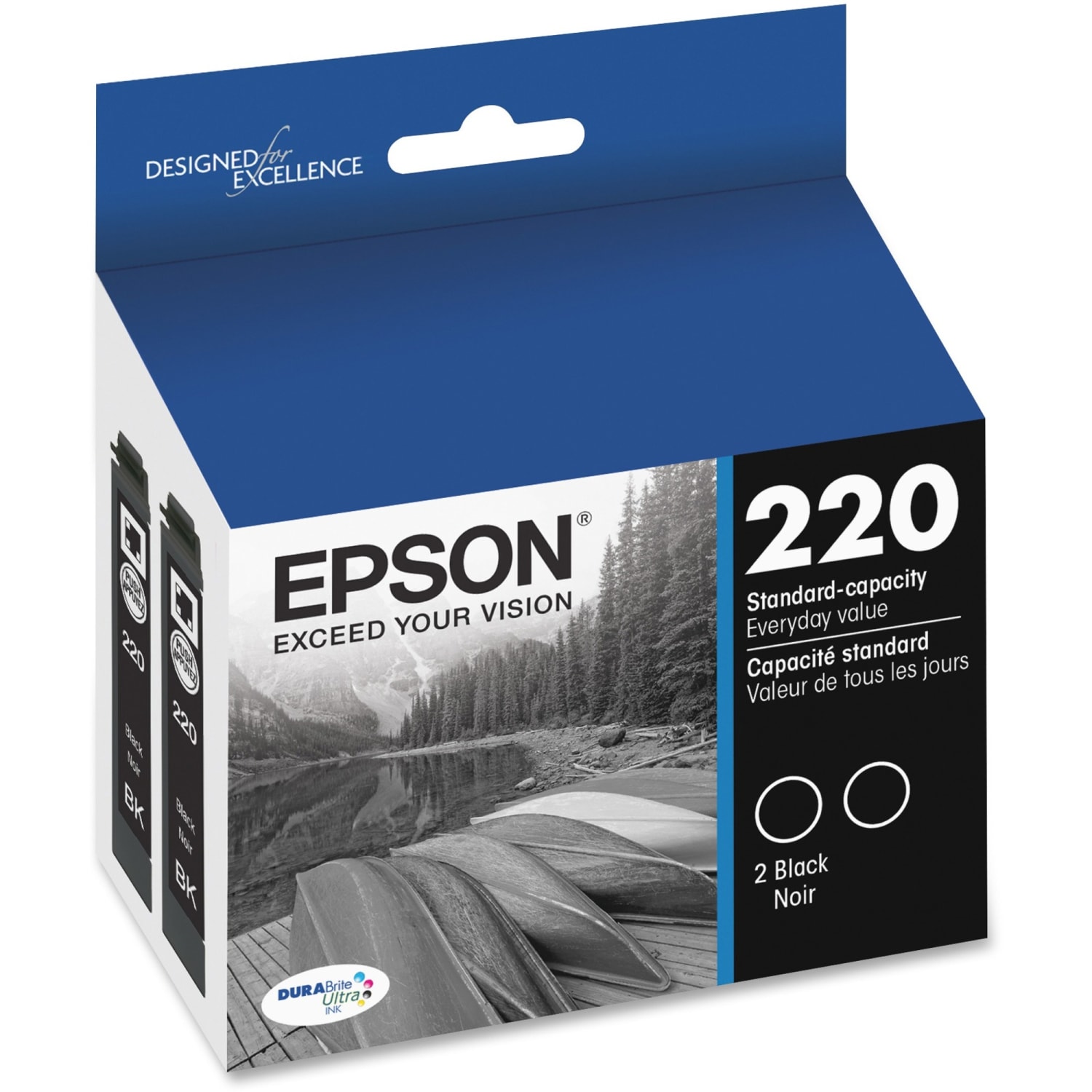 Epson R12X DuraBrite Ultra Black Ink Cartridges, Pack Of 2, T220 - Image 5