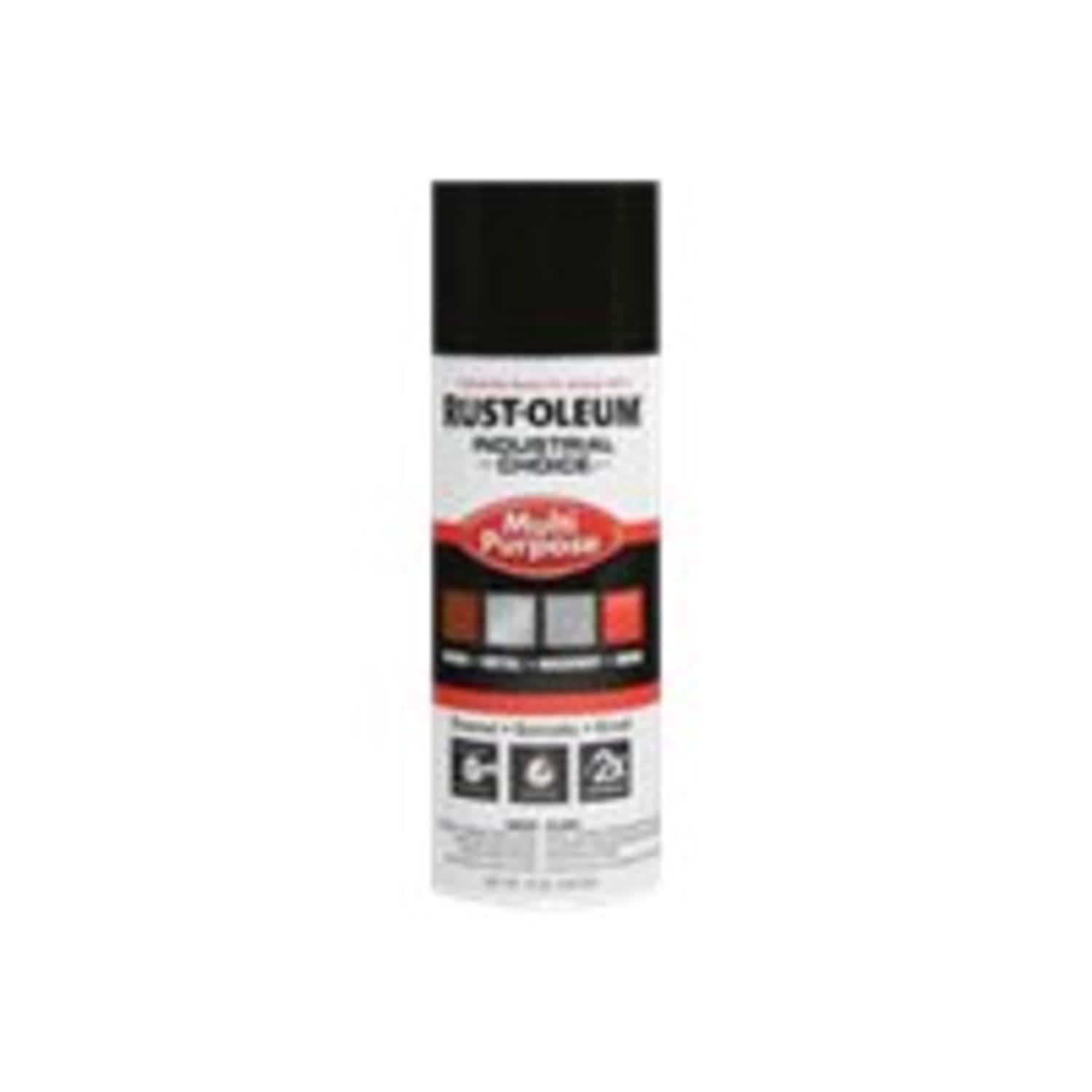 Rust-Oleum Industrial Choice 1600 System Multi-Purpose Enamel Spray Paint, 12 Oz, Gloss Black, Case Of 6 Cans - Image 3