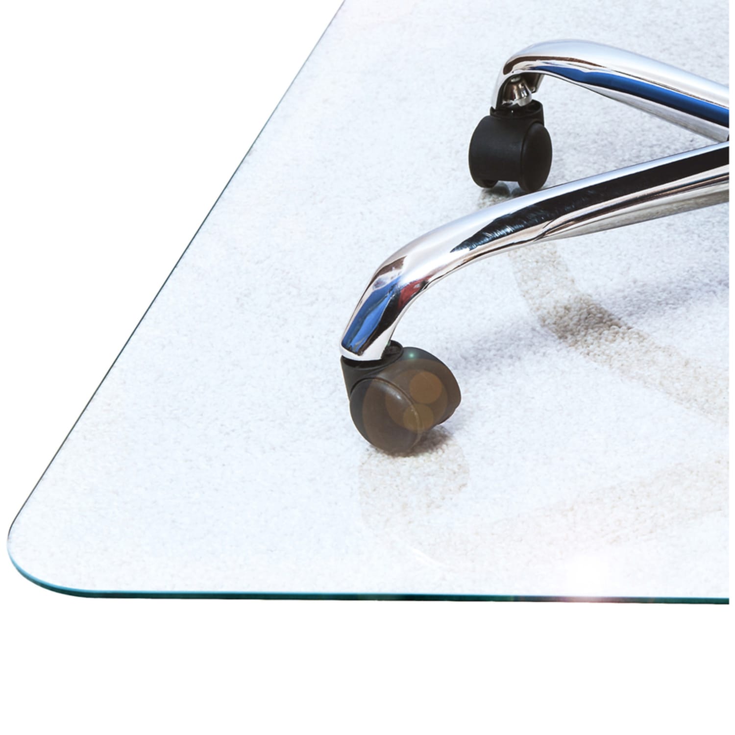 Floortex Cleartex Glaciermat Glass Rectangular Chair Mat - Hard Floor, Home, Office, Carpet - 40in x 53inx 0.20in Thickness - Rectangle - Glass - Clear - Image 6
