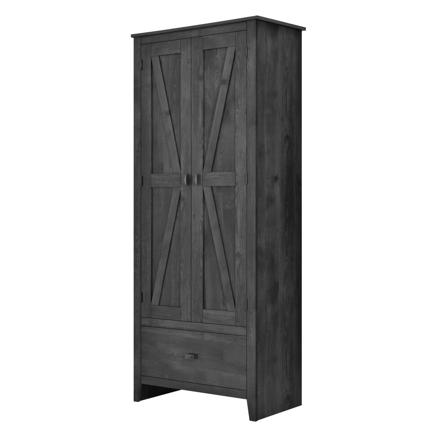 Ameriwood Home Farmington 30in Wide Storage Cabinet, 4 Shelves/1 Drawer, Rustic Gray - Image 4