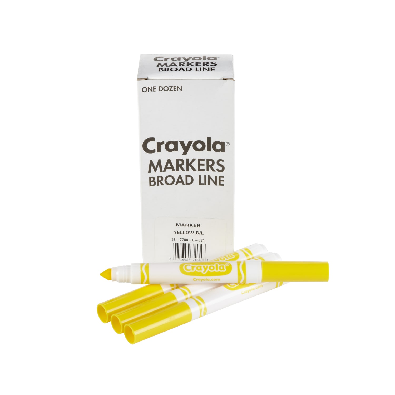 Crayola Washable Broad Line Markers, Yellow, Pack Of 12 Markers - Image 5