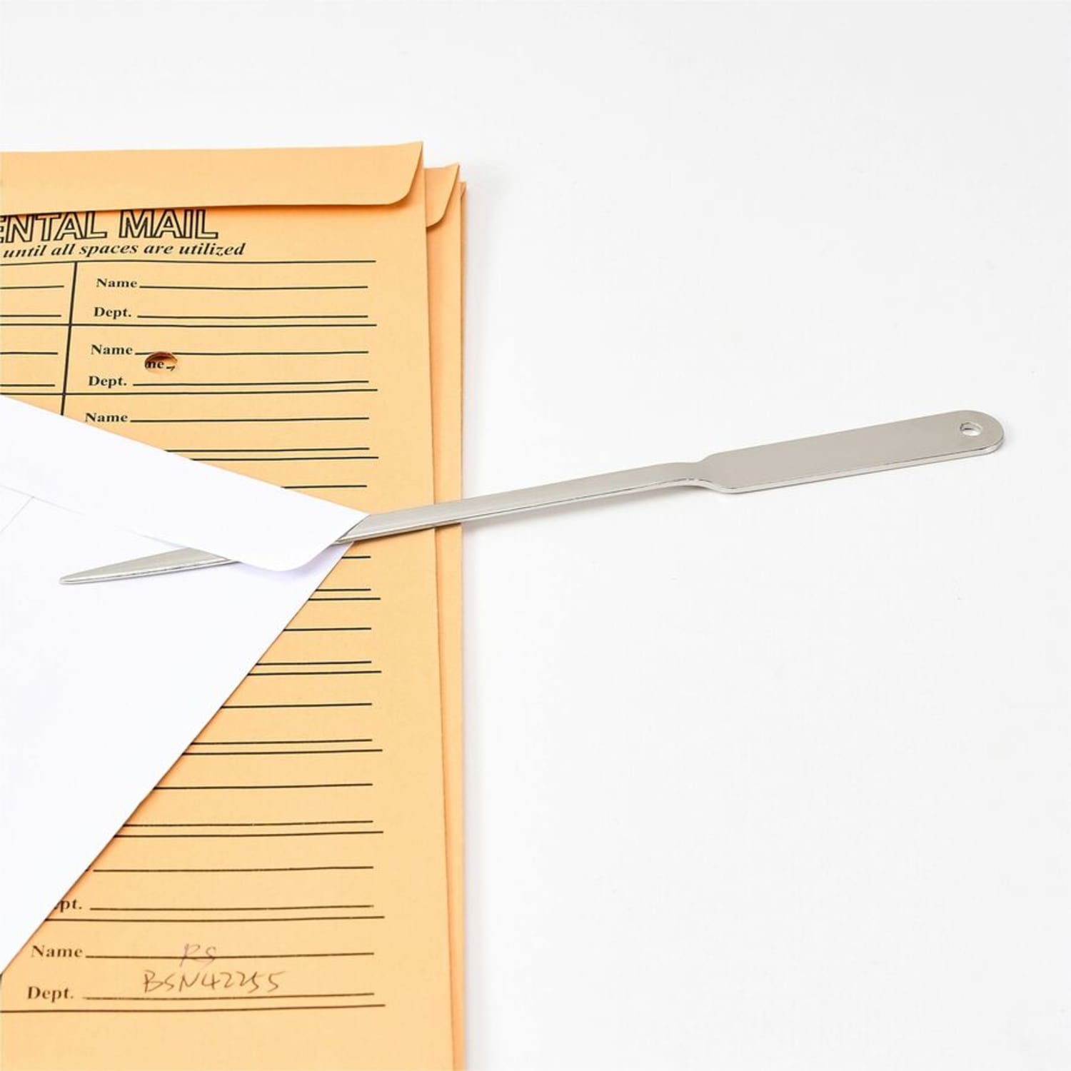 Business Source Nickel-Plated Letter Opener - 9in Length - Desktop - Silver - 1 Each - Image 3
