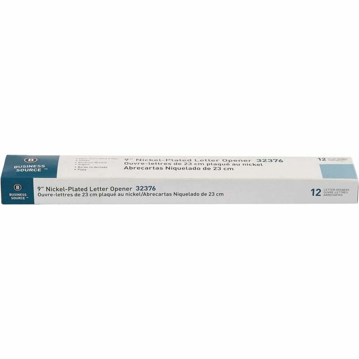 Business Source Nickel-Plated Letter Opener - 9in Length - Desktop - Silver - 1 Each - Image 4