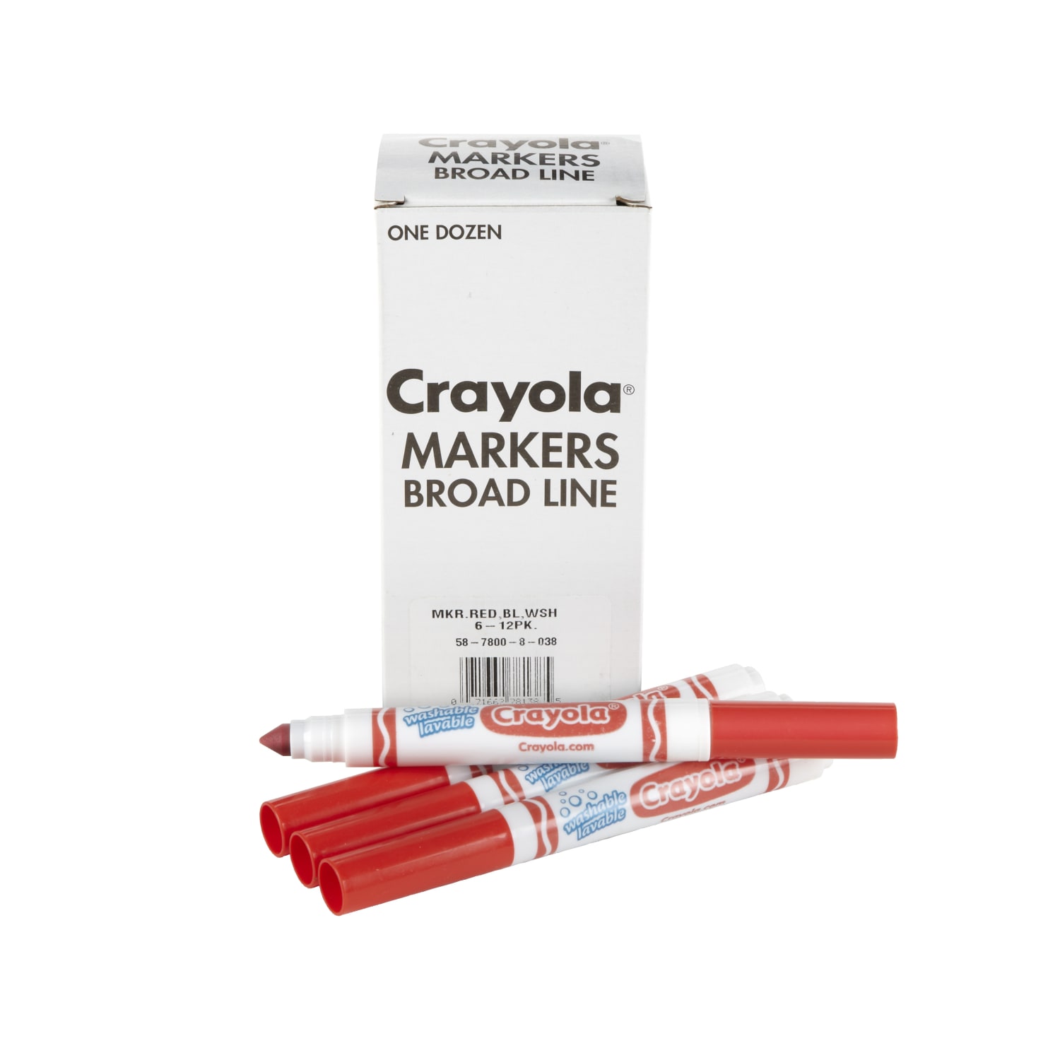 Crayola Washable Broad Line Markers, Red, Pack Of 12 Markers - Image 3
