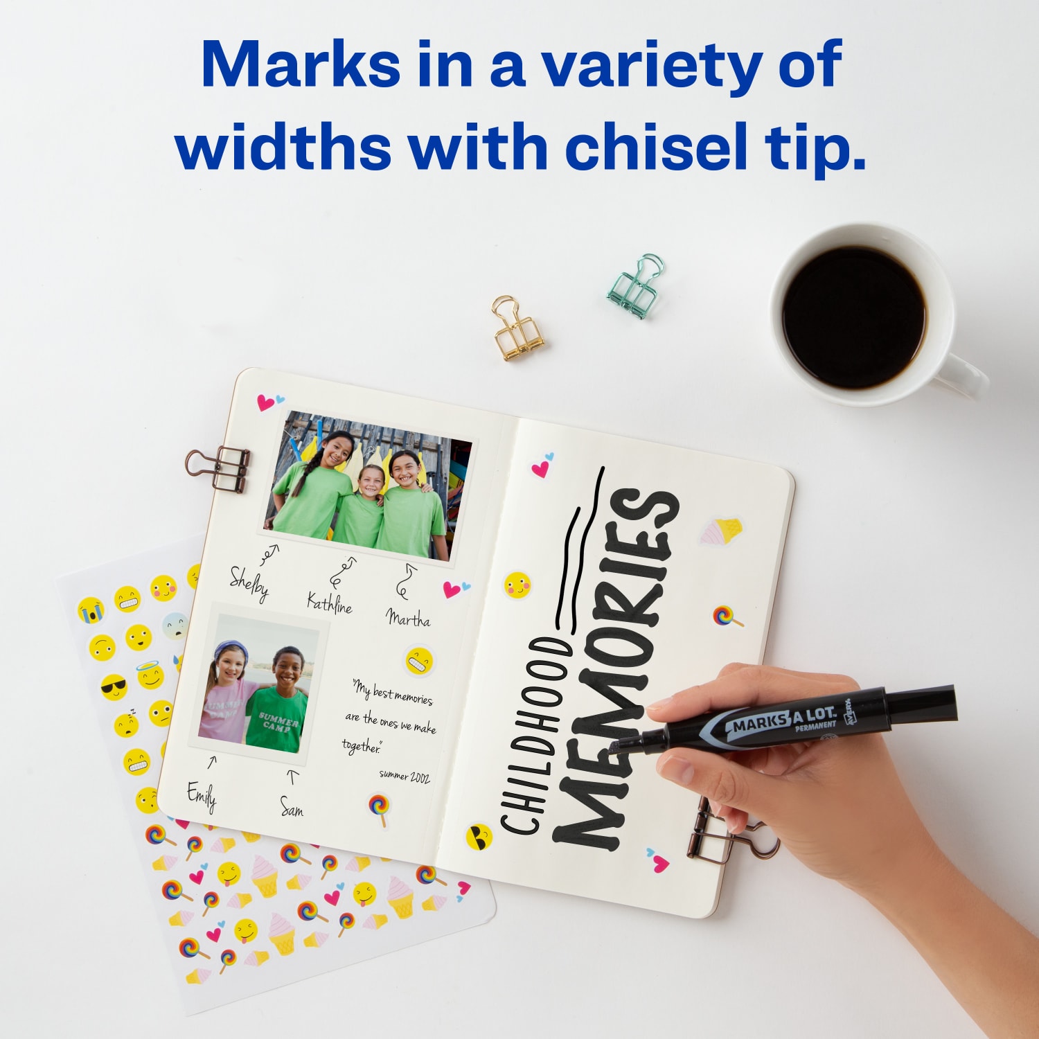 Avery Marks A Lot Permanent Markers, Chisel Point, Black, Pack Of 12 Markers - Image 4