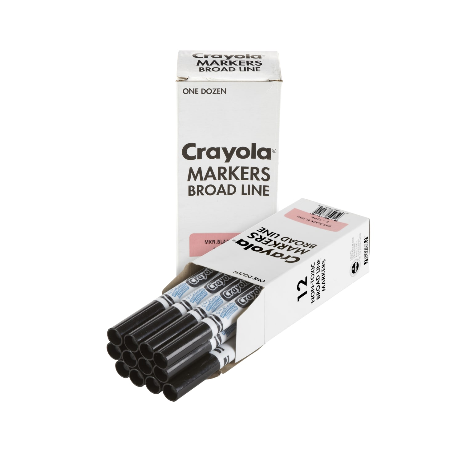 Crayola Washable Broad Line Markers, White Barrel, Black Ink, Pack Of 12 Markers - Image 5