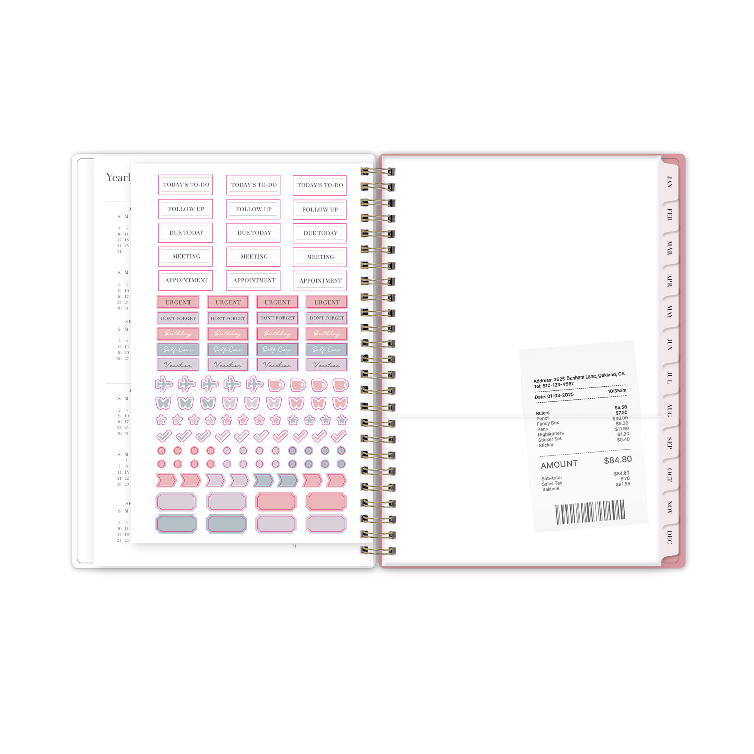 2027 Blue Sky Peony Weekly/Monthly Planning Calendar + Notes, 5.875x8.625, 0%, Clear PET, Jan-Dec, RY27 - Image 5