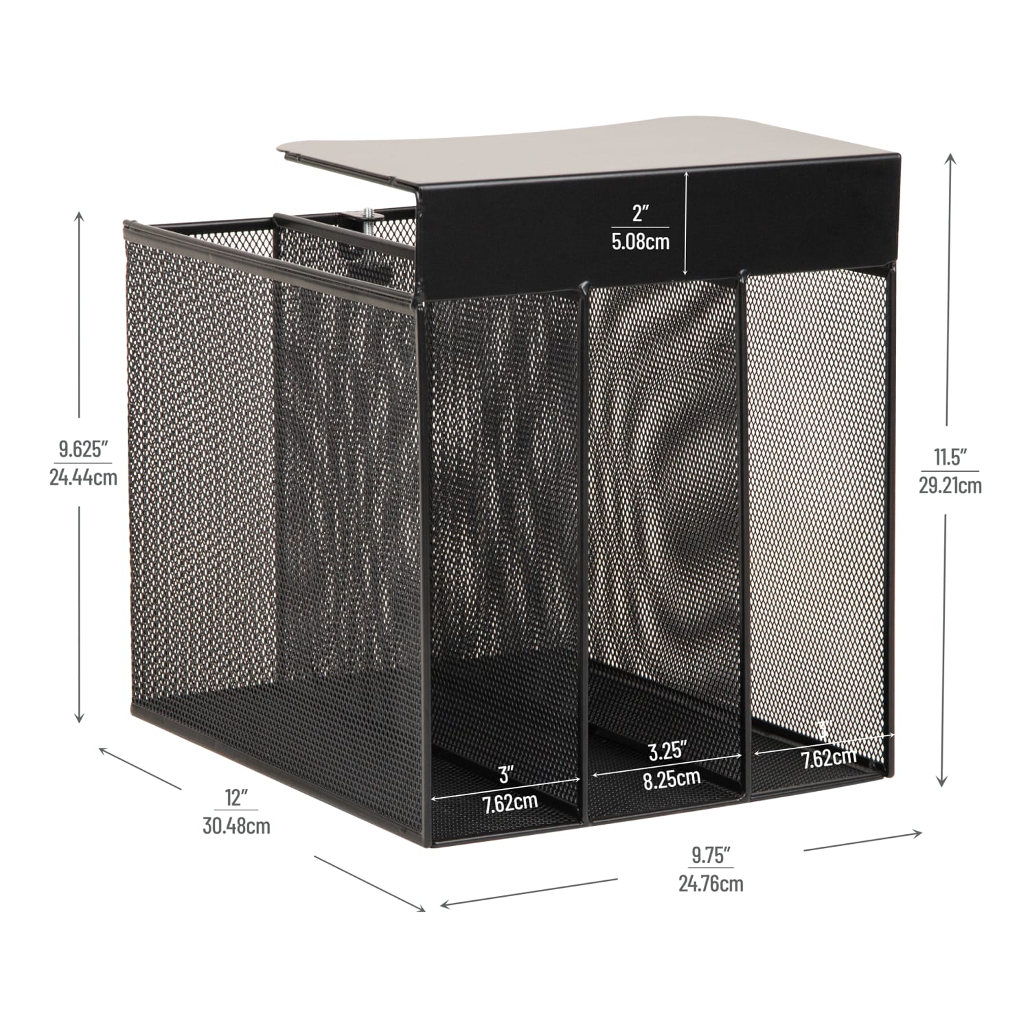 Mind Reader Slide-On Under Desk File Organizer, 11-1/2inH x 12inW x 9-3/4inD, Black - Image 4