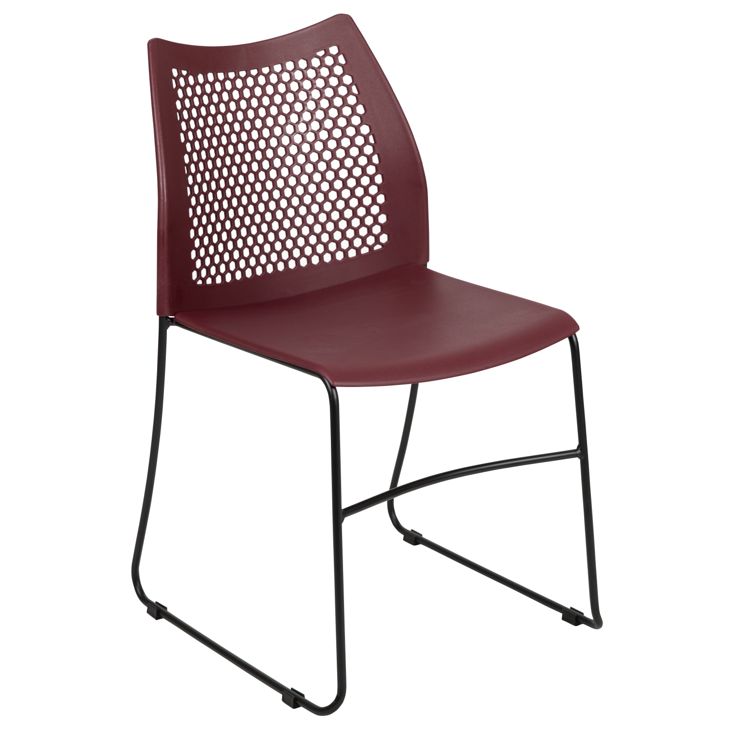 Flash Furniture HERCULES Series SledBase Stack Chair With AirVent Back Burgundy PopularChairscom Flash Furniture HERCULES Series Sled Base Stack Chair With Air Vent Back Burgundy PopularChairscom