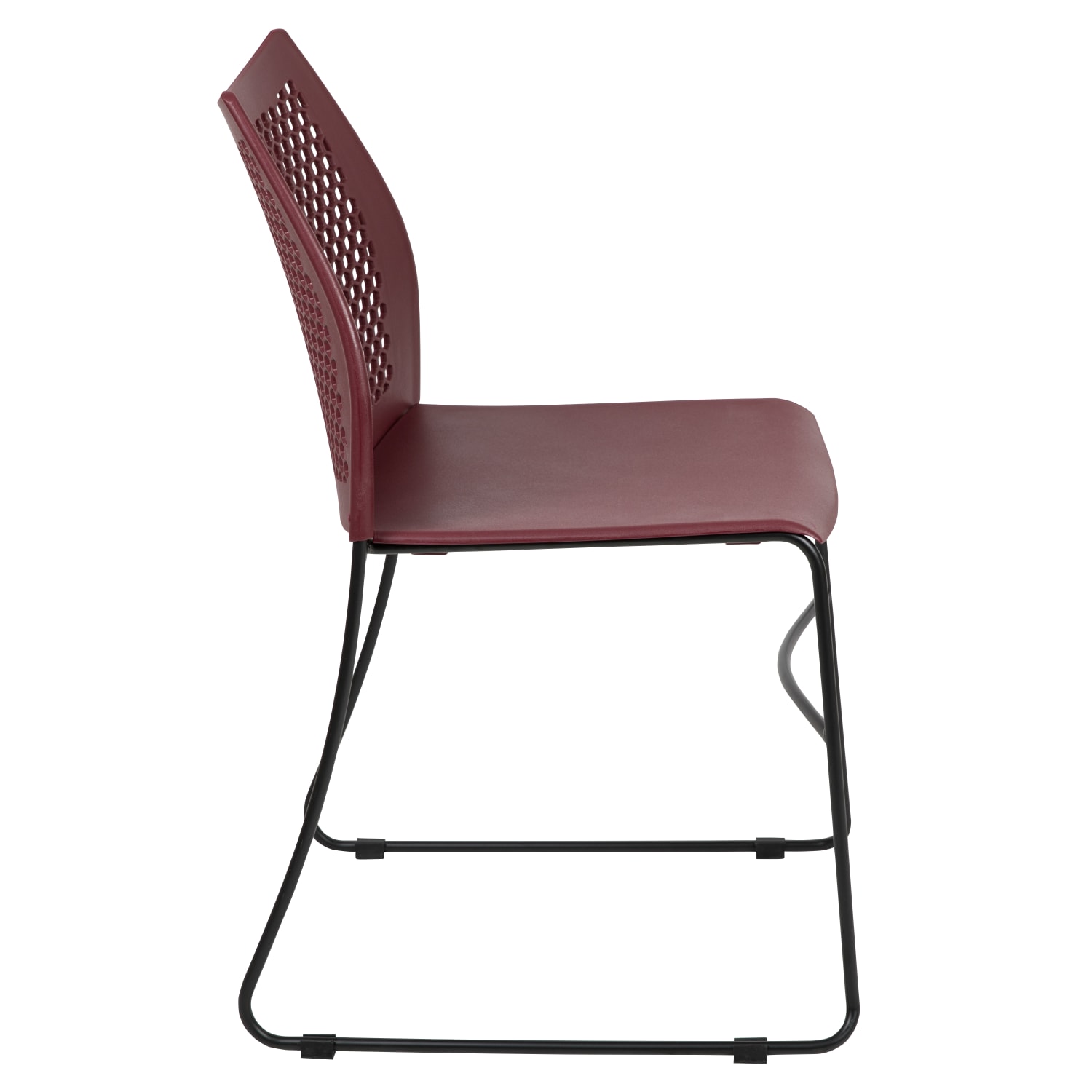 Flash Furniture HERCULES Series SledBase Stack Chair With AirVent Back Burgundy PopularChairscom Flash Furniture HERCULES Series Sled Base Stack Chair With Air Vent Back Burgundy PopularChairscom