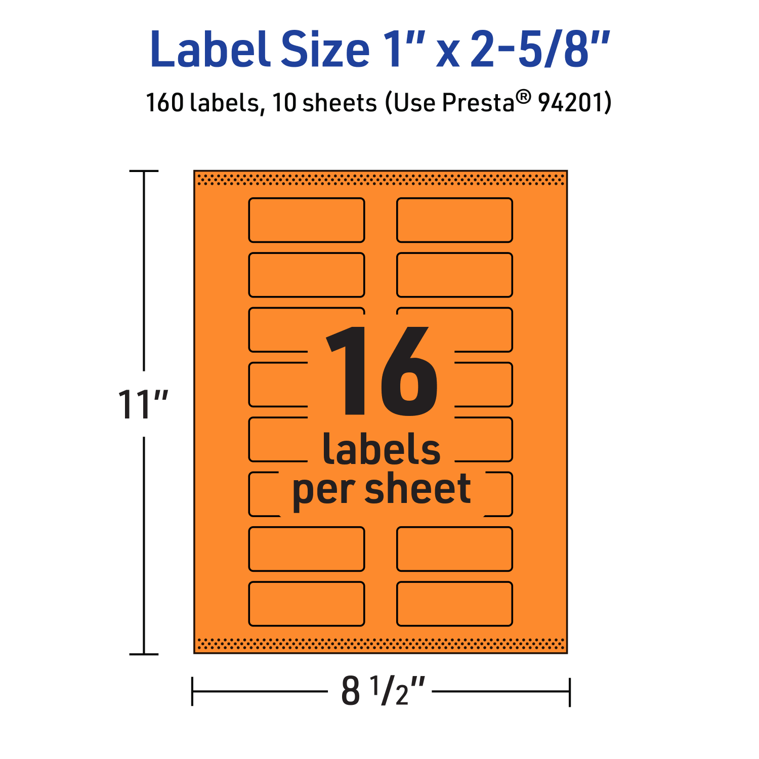 Avery Print-To-The-Edge Labels With Sure Feed Technology And Easy Peel, 94201-BOP10, Rectangle, 1in x 2-5/8in, Matte Bright Orange, Pack of 160 - Image 6