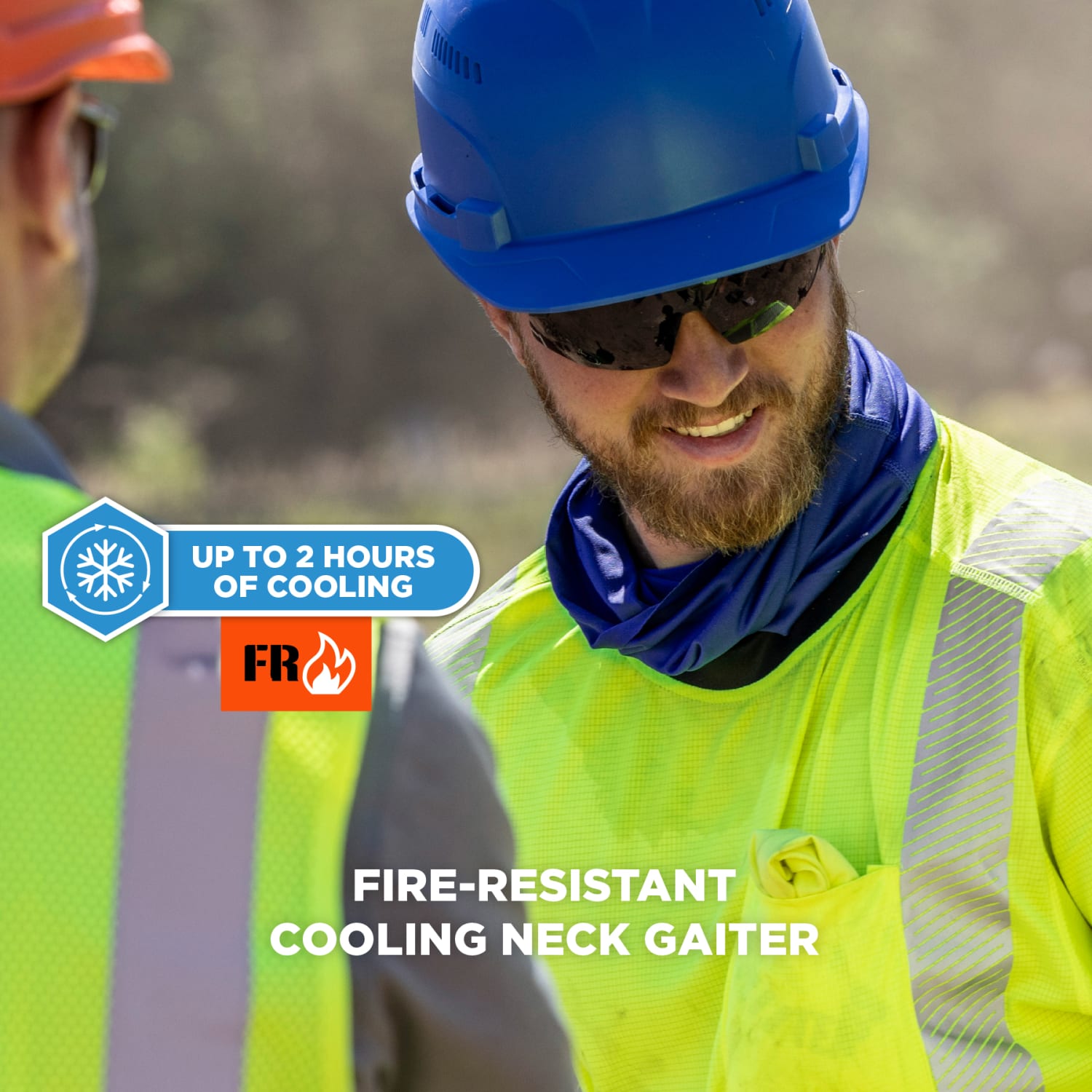 Ergodyne Chill-Its 6493FR Fire-Resistant Cooling Neck Gaiter, Blue - Image 4