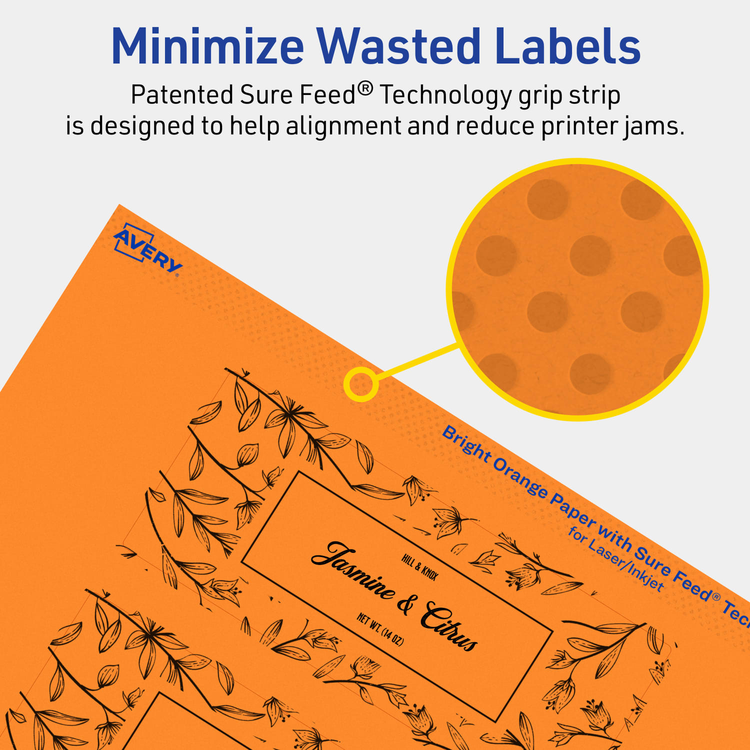 Avery Print-To-The-Edge Labels With Sure Feed Technology, 94241-BOP80, Rectangle, 2in x 5in, Matte Bright Orange, Pack of 320 - Image 5