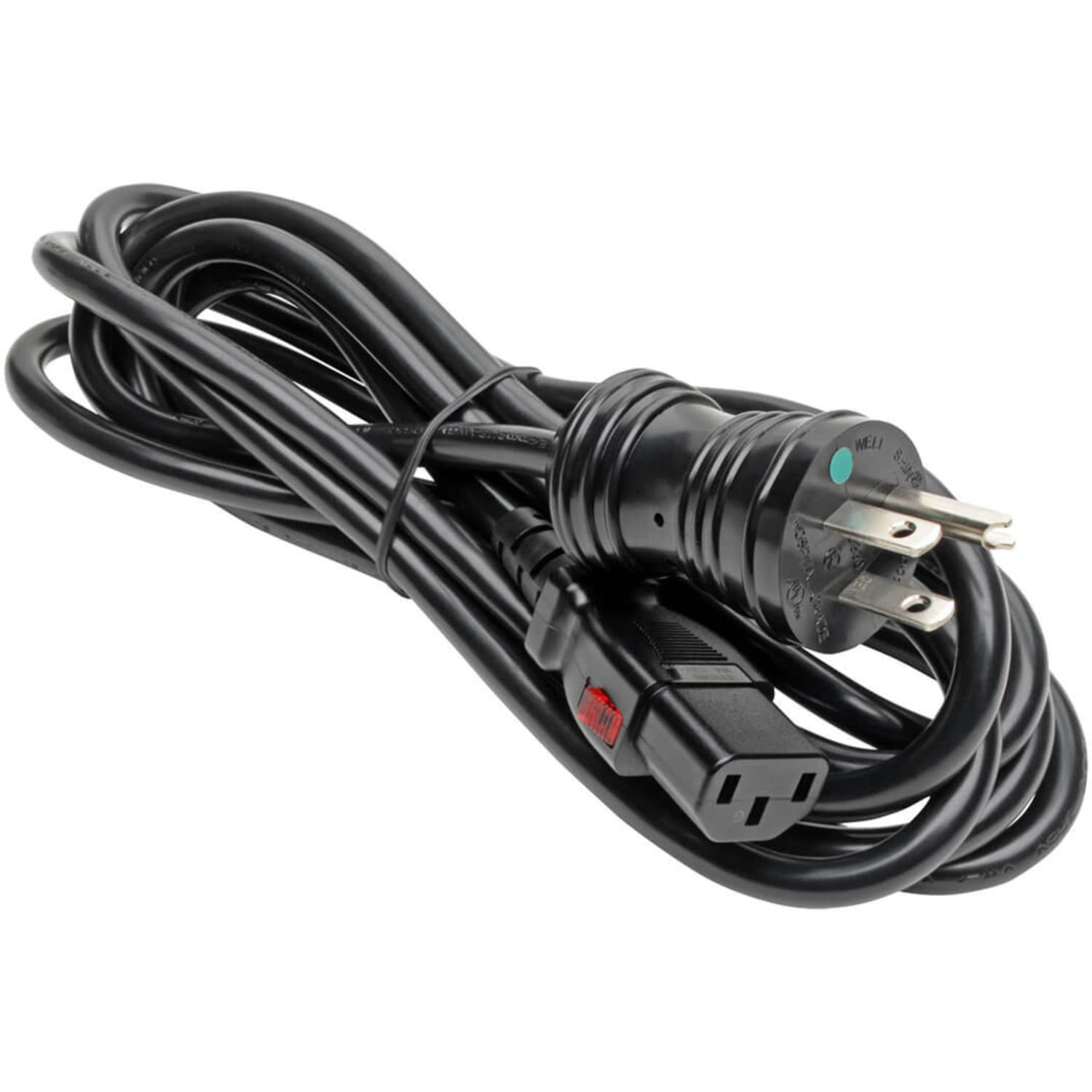 Tripp Lite Hospital-Grade Power Cord NEMA 5-15P to Locking IEC C13 Green Dot 10A 125V 18 AWG 10 ft. (3.05 m) Black - Image 3