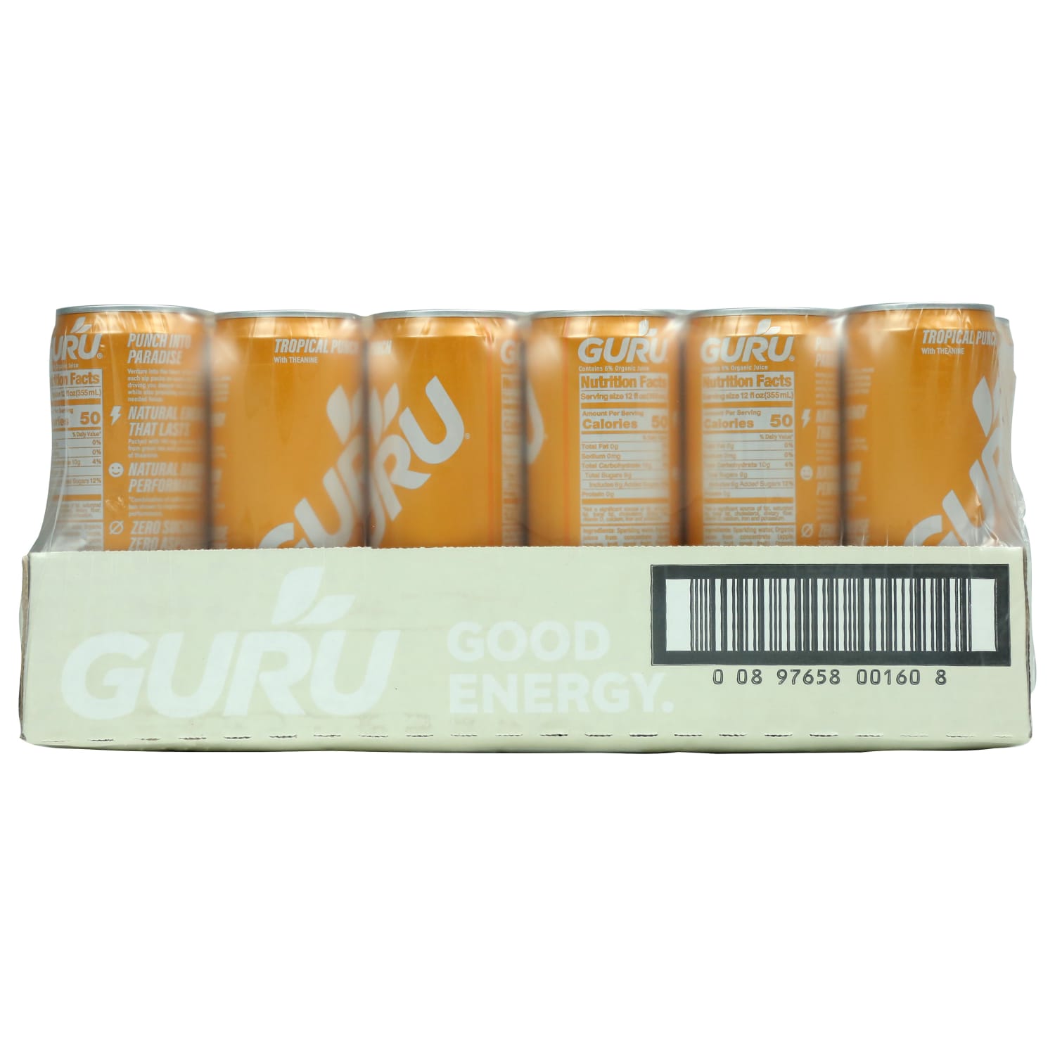 Guru Organic Energy Drinks, Tropical Punch, 12 Oz, Total Qty 24 - Image 5