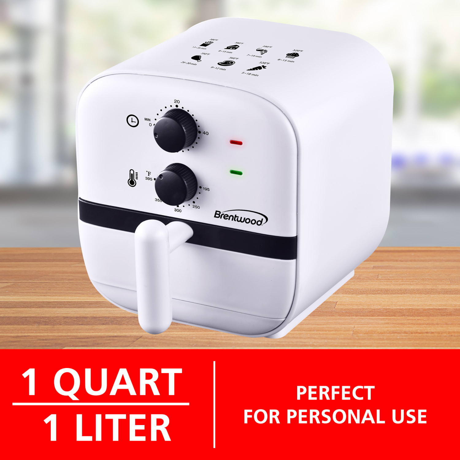 Brentwood 1 Qt Small Electric Air Fryer With 60-Minute Timer And Temp Control, White - Image 6