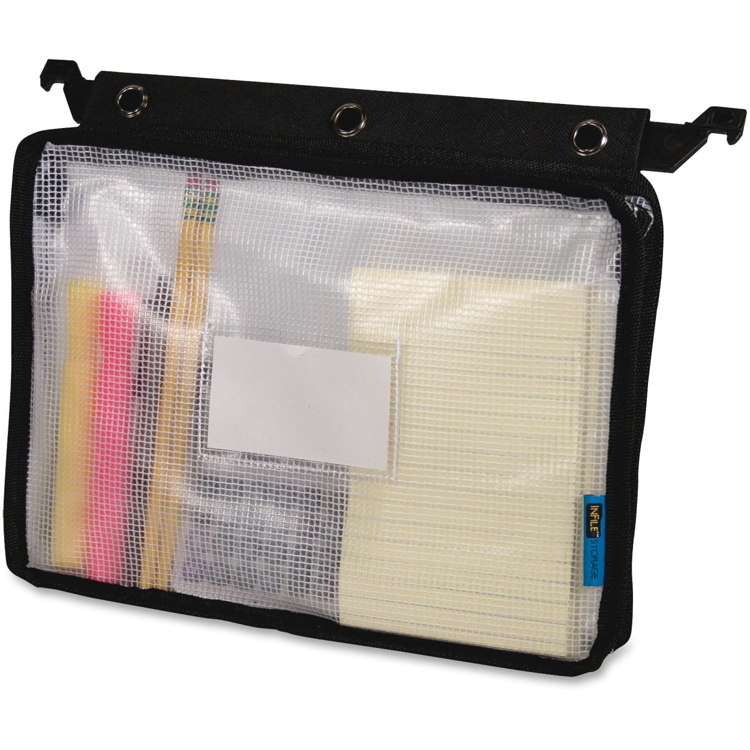 Innovative Storage Designs Infile Expanding Zipper Pouch, Black/White - Image 5