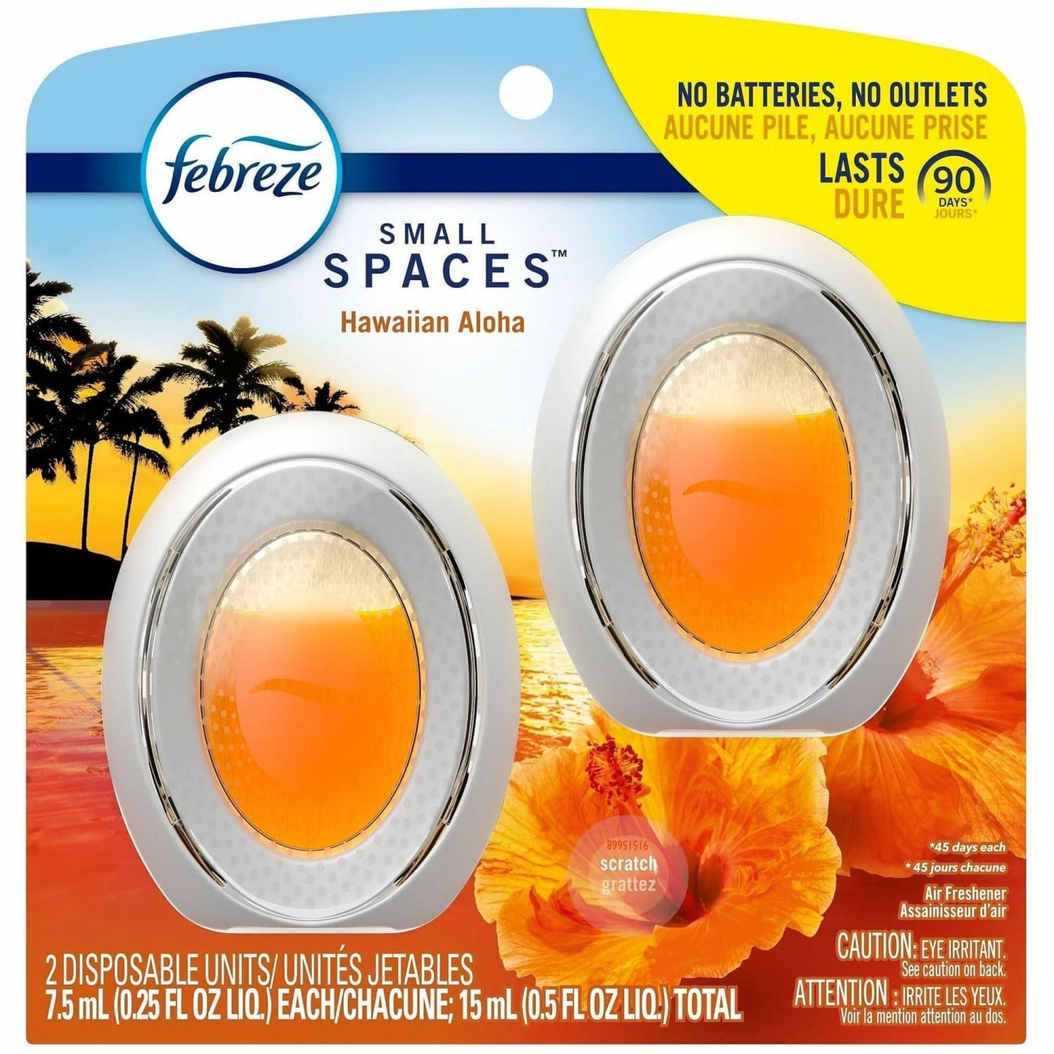 Febreze Odor-Fighting Bathroom Air Freshener, Hawaiian Aloha Scent, Pack Of 2 Units, 6 Packs per Carton