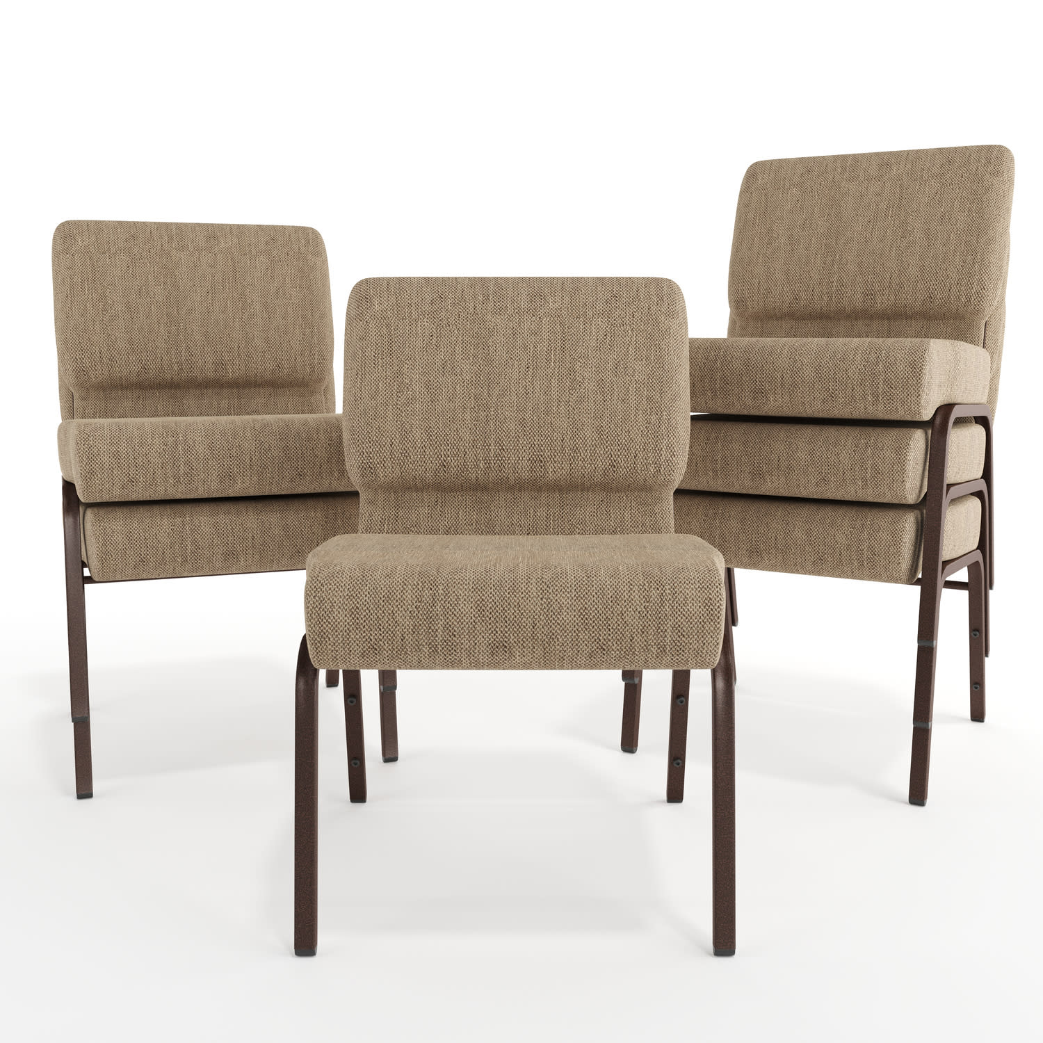 Flash Furniture HERCULES Series 21inW Stackable Church Chair, Beige/Coppervein - Image 12